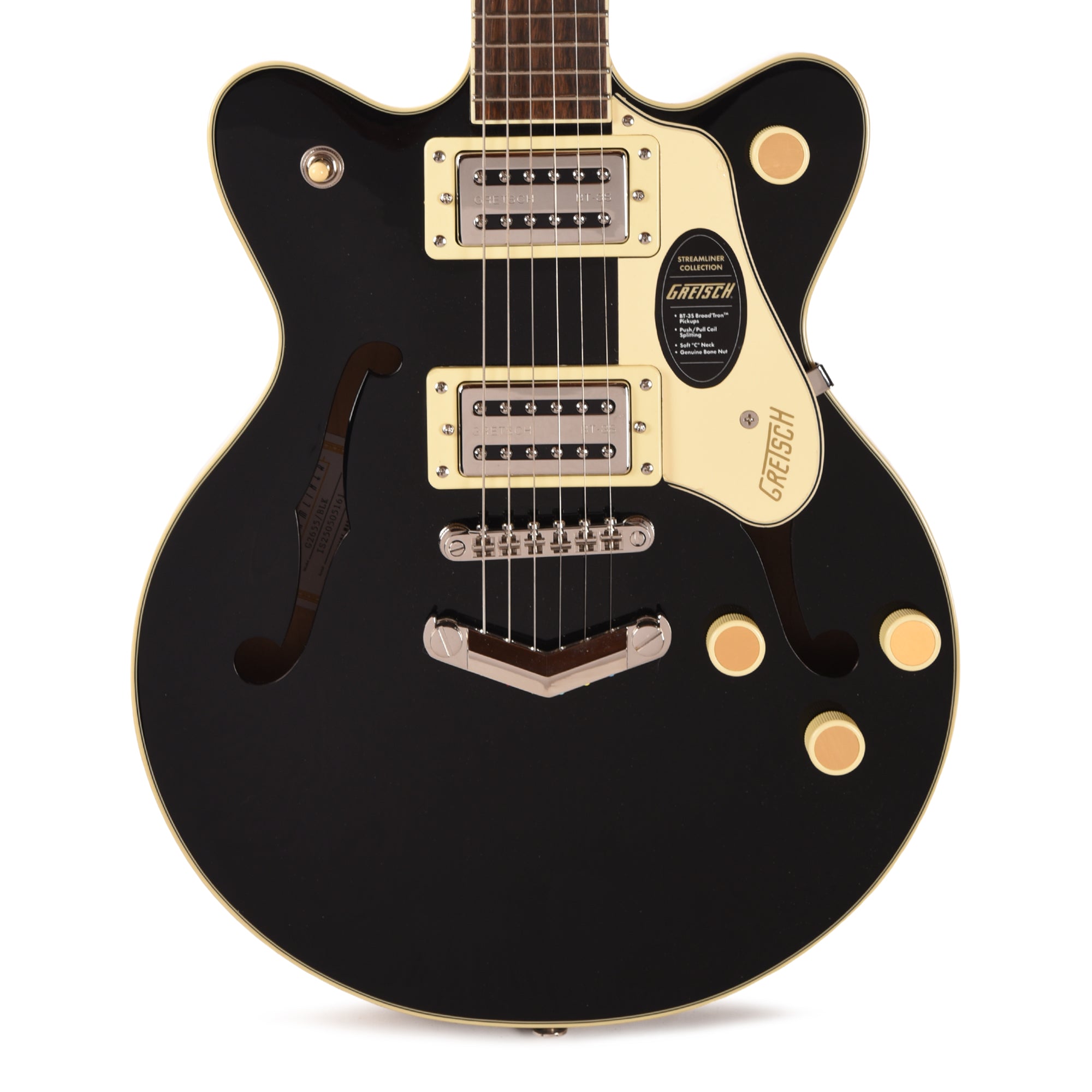 Gretsch Streamliner G2655 Center Block Jr. Double-Cut Black w/V-Stoptail