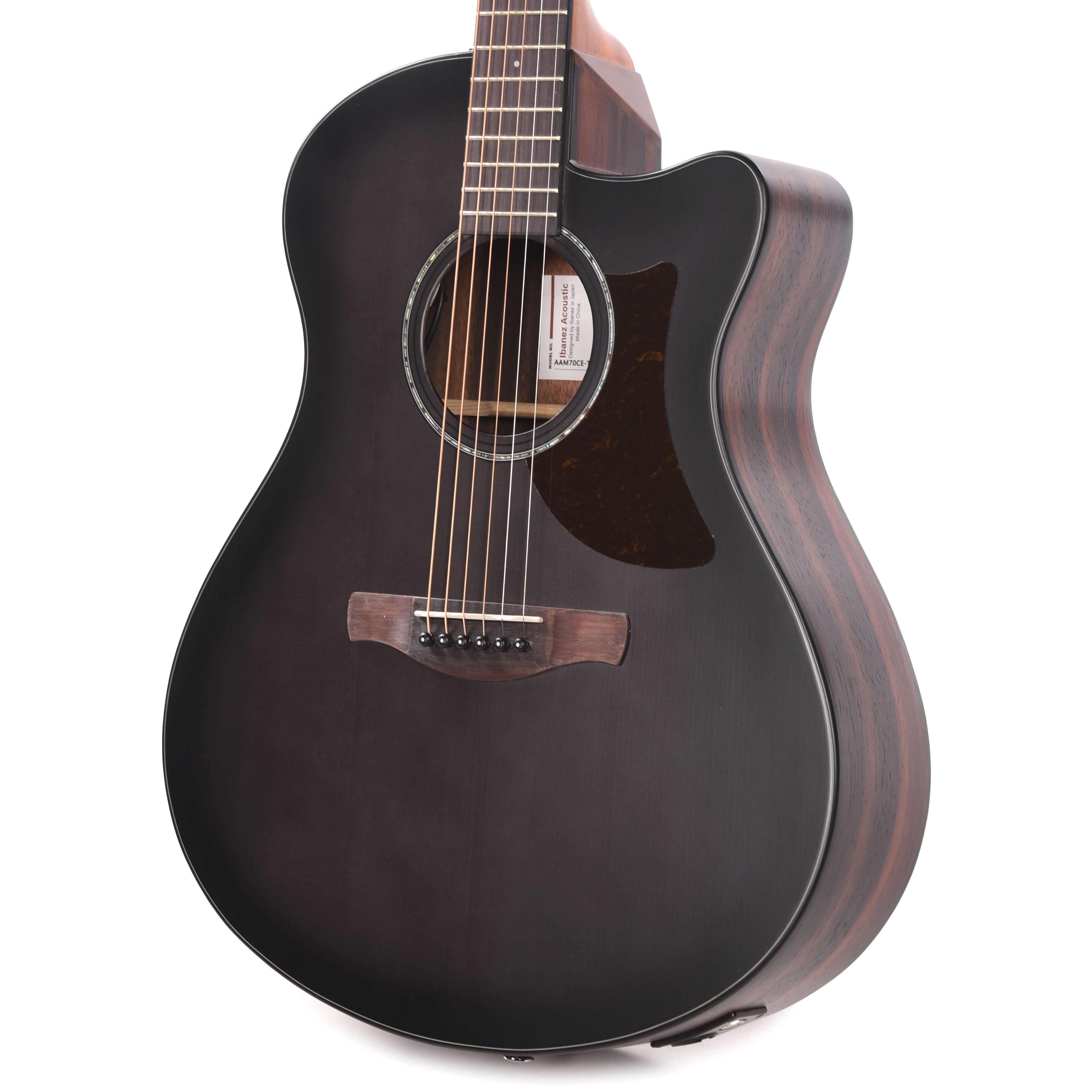 Ibanez AAM70CETBN Acoustic-Electric Guitar Transparent Charcoal Burst