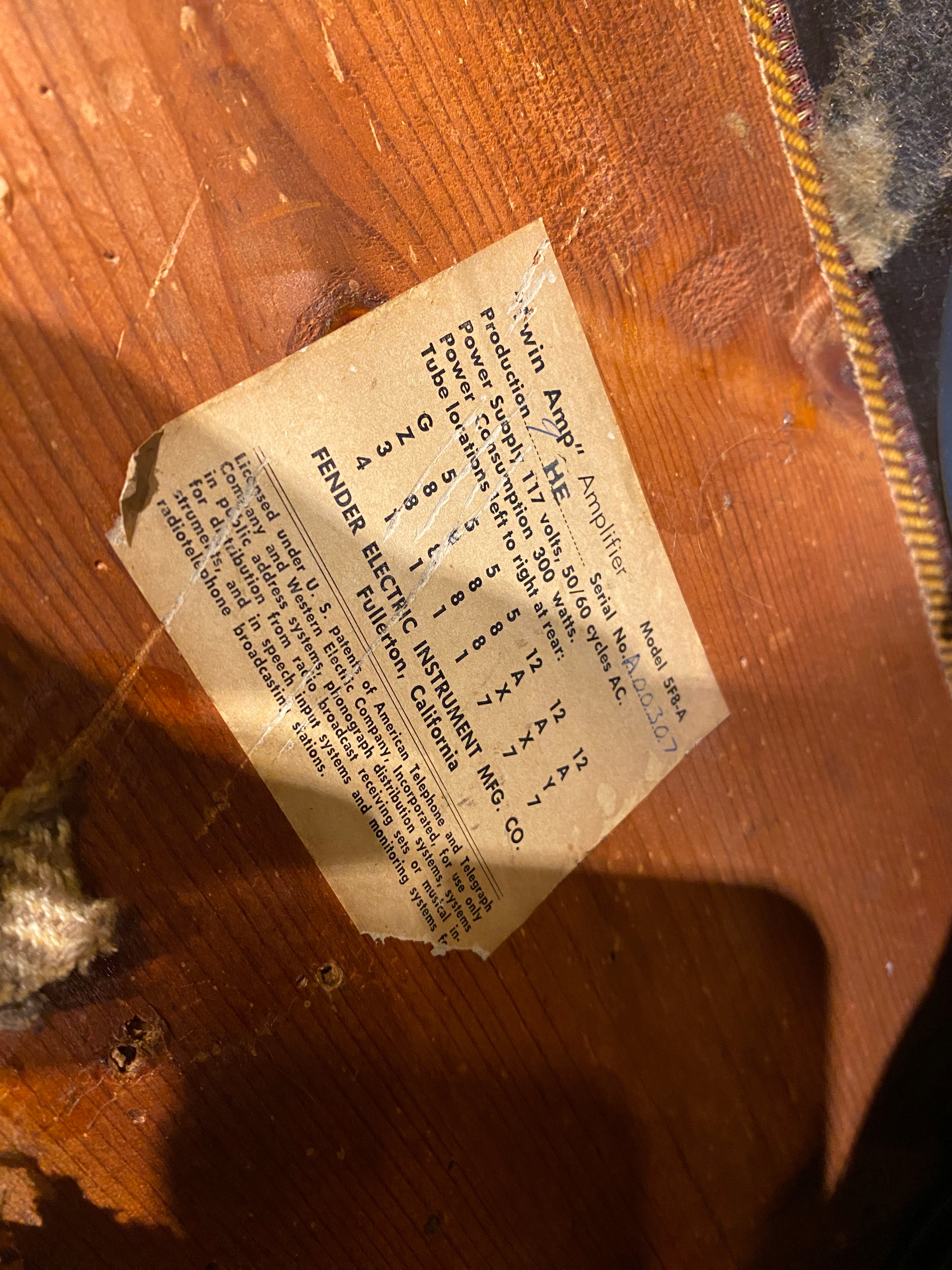 Fender Hi-Power Twin Model 5F8-A  1958