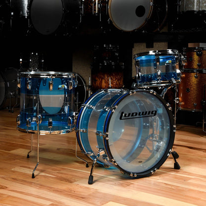 Ludwig Vistalite 13/16/22 3pc. Drum Kit Blue/Clear/Blue Limited Edition