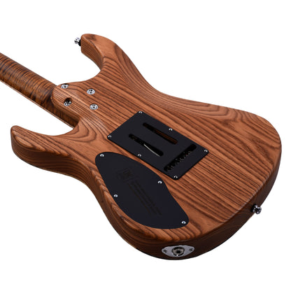 Mayones Aquila Elite S 6 Master Grade Buckeye Burl/Swamp Ash Trans Natural Black Burst Satin