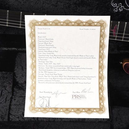 PRS Private Stock #11759 DGT Maple Burl/Black Limba Orchid Glow w/Black Limba Neck & Matching Orchid Glow Inlays