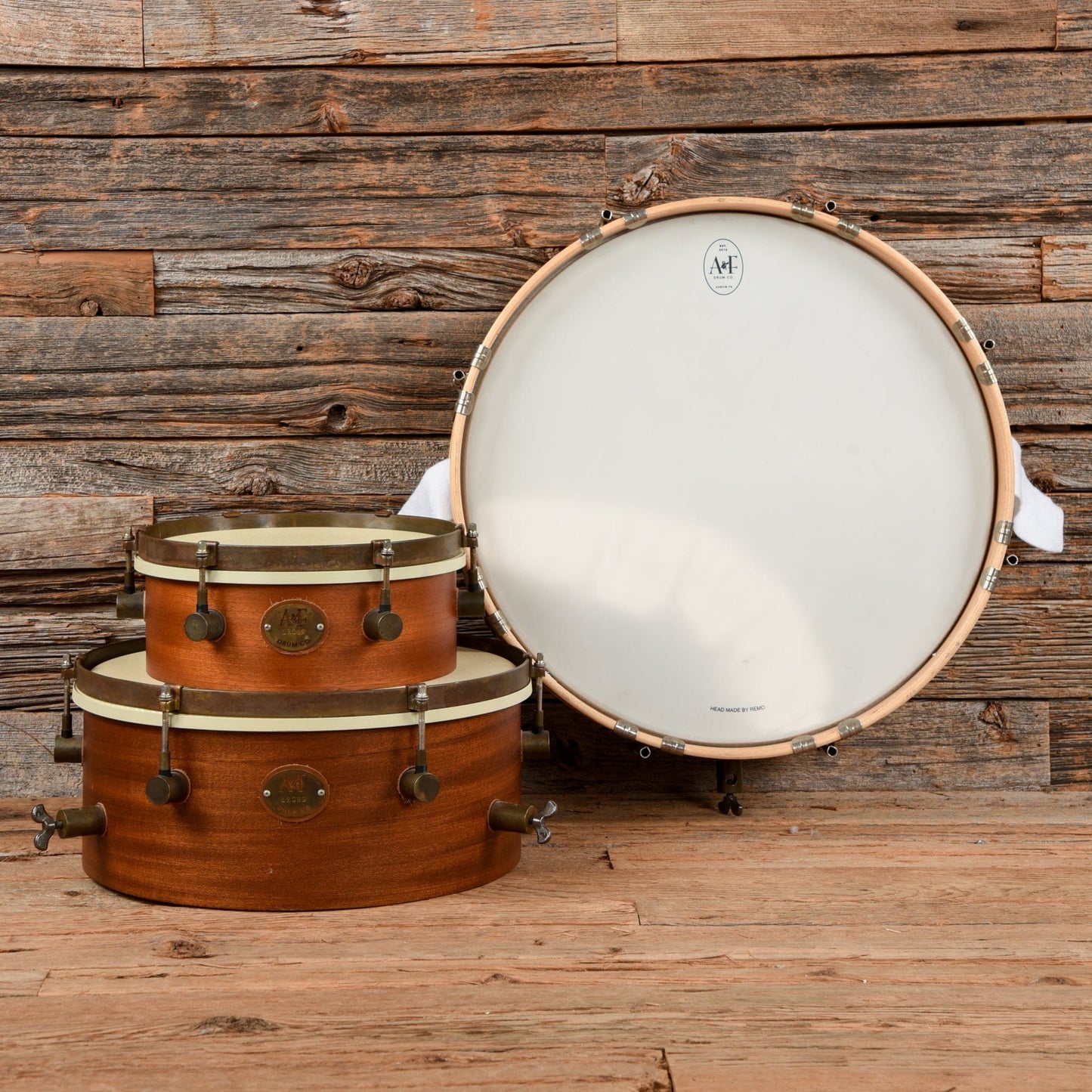 A&F Drum Co. Pancake Drum Kit 10/14/18 Concert Toms Mahogany USED Drums and Percussion / Acoustic Drums / Full Acoustic Kits