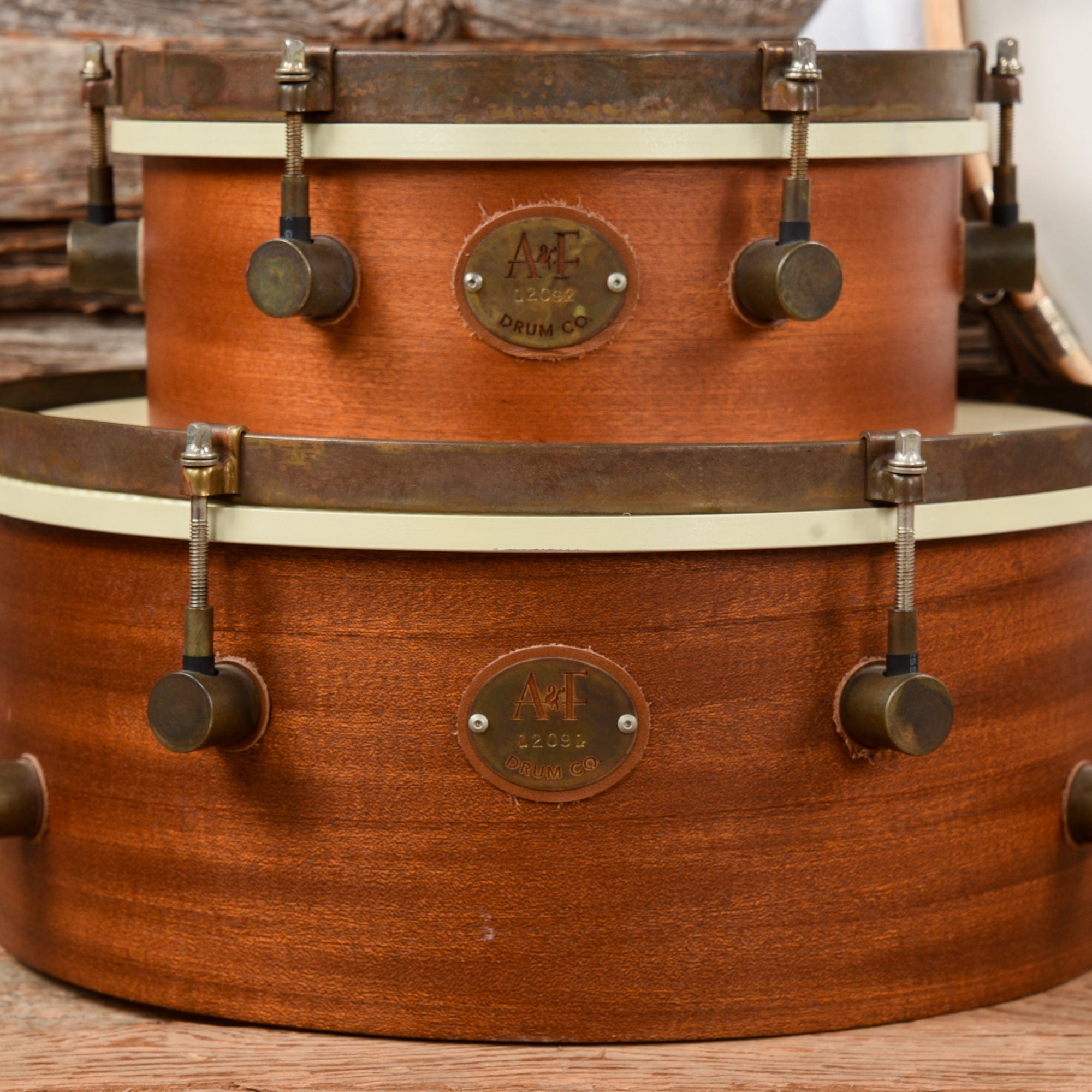 A&F Drum Co. Pancake Drum Kit 10/14/18 Concert Toms Mahogany USED Drums and Percussion / Acoustic Drums / Full Acoustic Kits