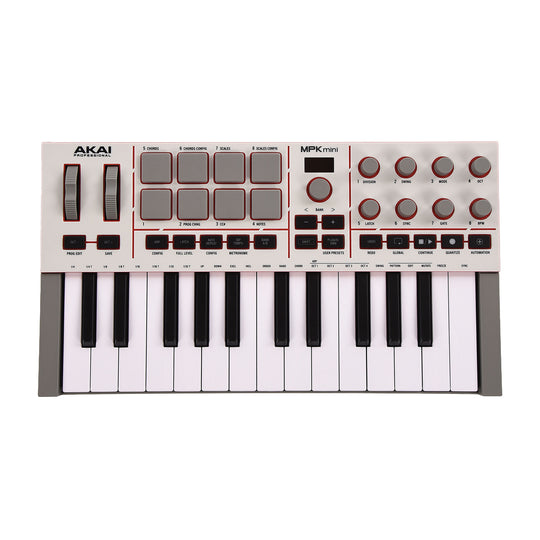 Akai MPK Mini IV Compact MIDI Keyboard & Pad Controller White Effects and Pedals / Controllers, Volume and Expression