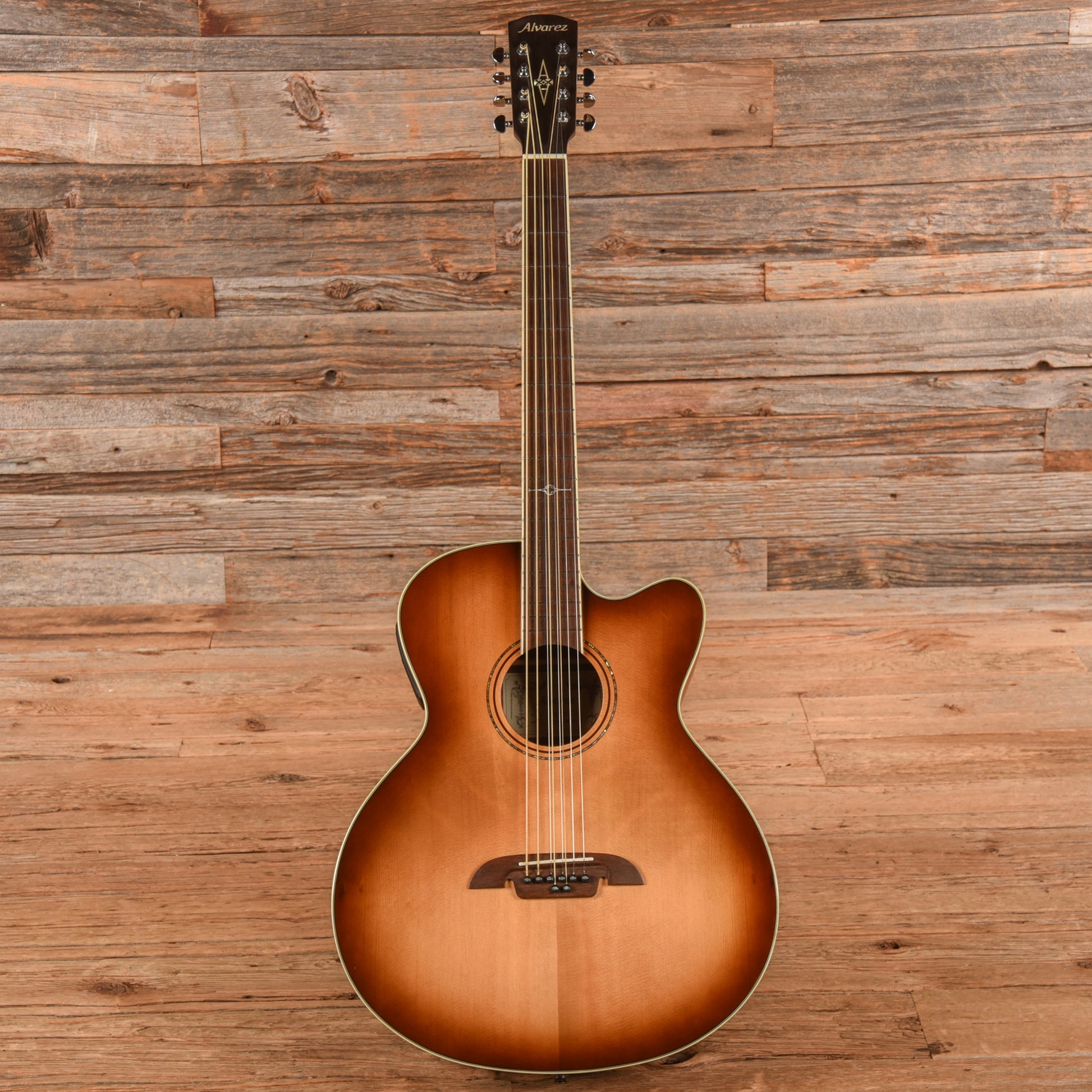 Alvarez ABT60CE-8SHB 8-string Baritone Sunburst Acoustic Guitars