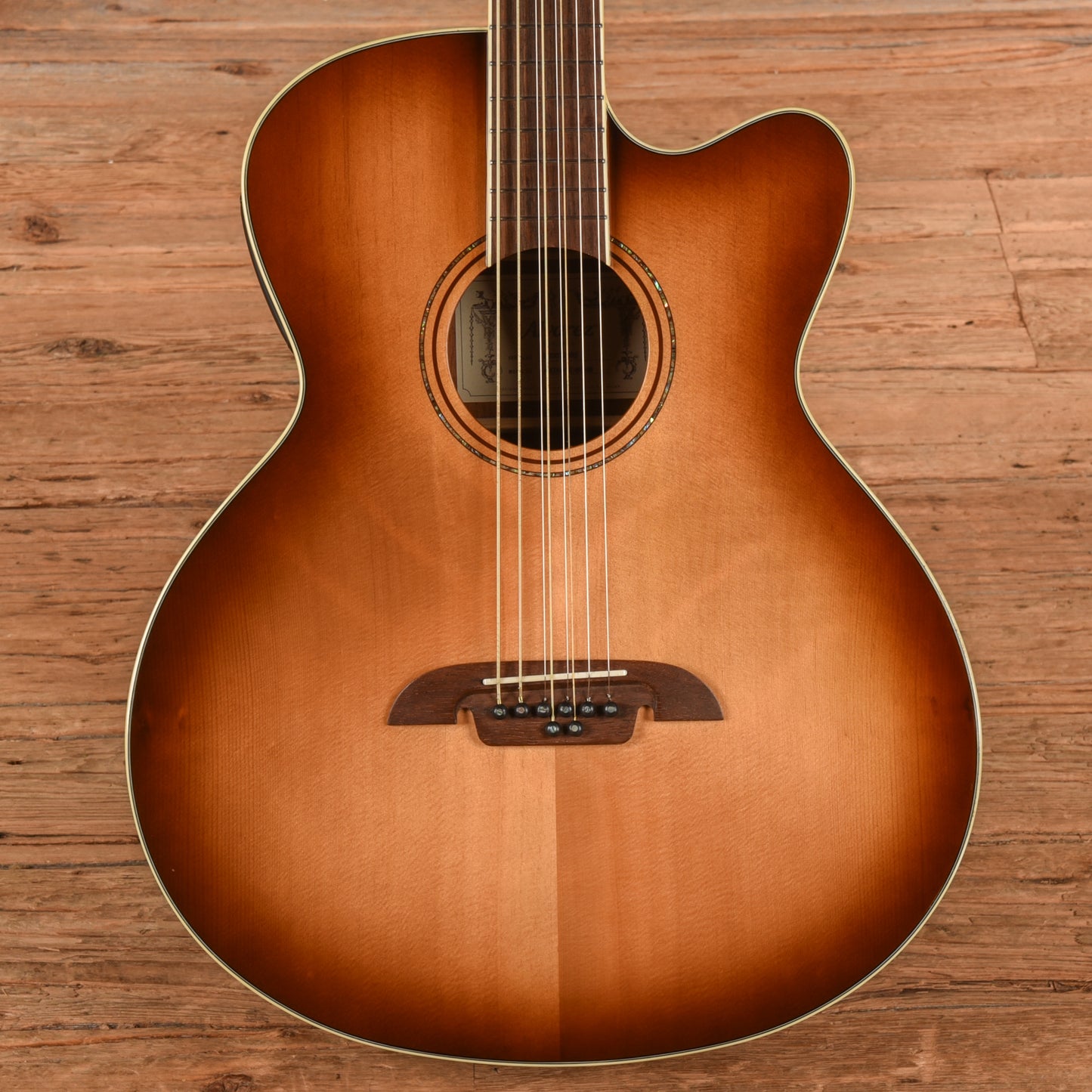 Alvarez ABT60CE-8SHB 8-string Baritone Sunburst Acoustic Guitars