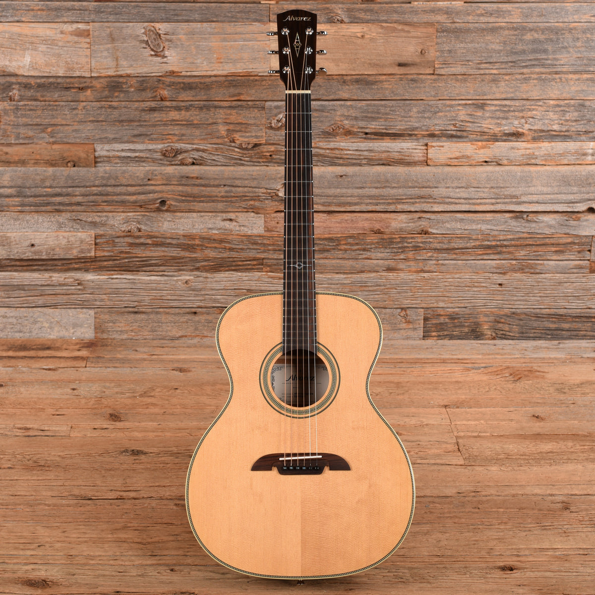 Alvarez AF60 Herringbone Folk/OM Acoustic Guitar Natural Acoustic Guitars