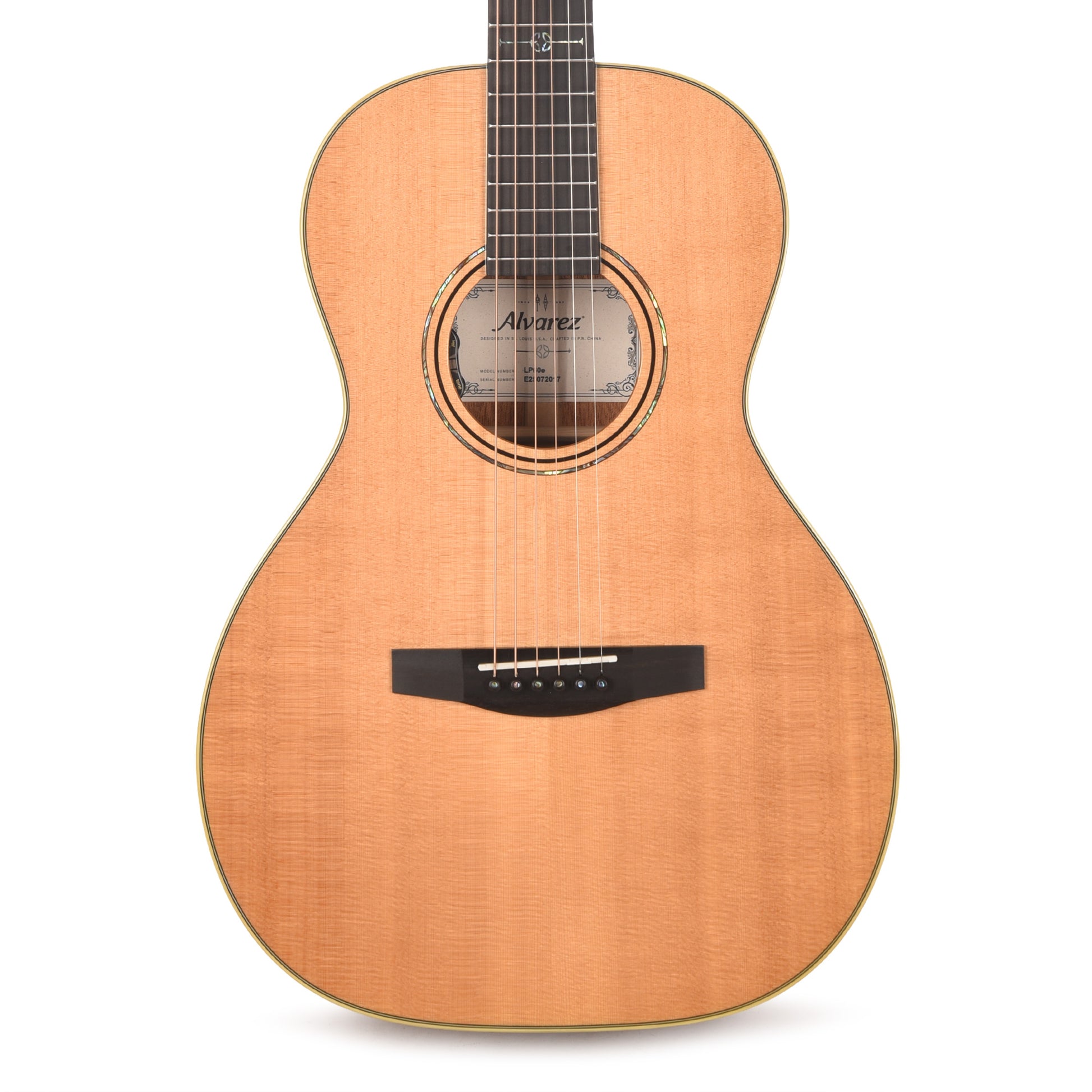 Alvarez LP60e Laureate Parlor AAA Solid North American Sitka/Solid African Mahogany Natural Acoustic Guitars