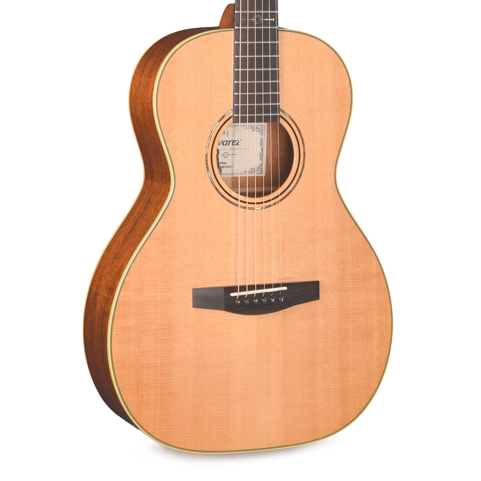 Alvarez LP60e Laureate Parlor AAA Solid North American Sitka/Solid African Mahogany Natural Acoustic Guitars