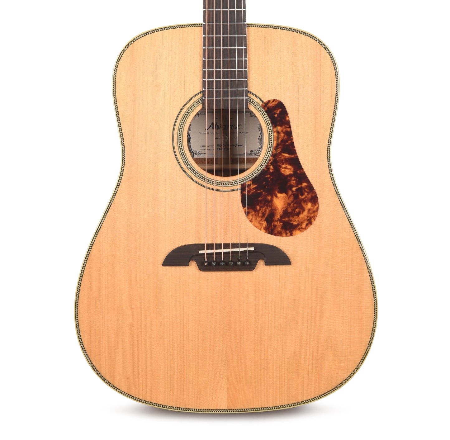Alvarez MD60e Masterworks Dreadnought Solid AAA Sitka Spruce/Solid African Mahogany Natural w/Herringbone Acoustic Guitars