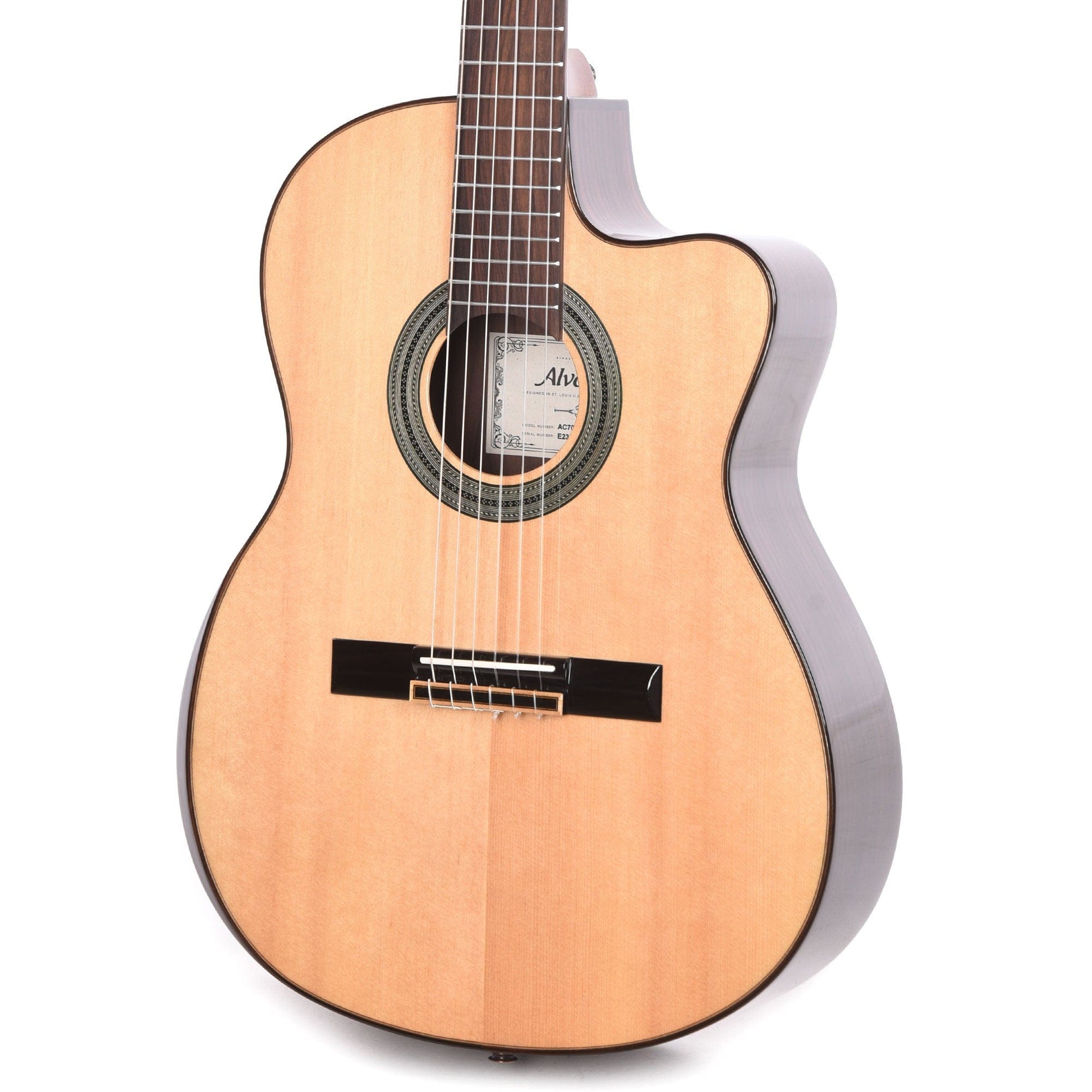Alvarez AC70Hce Artist Classical Solid A+ Sitka Spruce/Rosewood Natural w/Armrest Acoustic Guitars / Classical