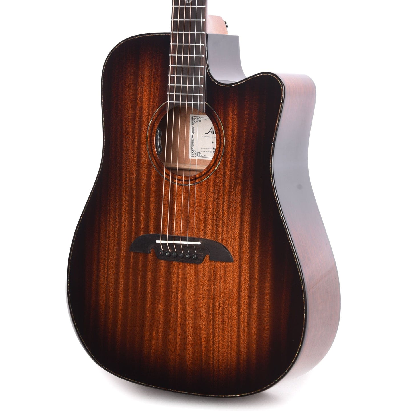 Alvarez MD66ce Custom Masterworks Dreadnought Solid African Mahogany/Solid African Mahogany Shadowburst Acoustic Guitars / Dreadnought