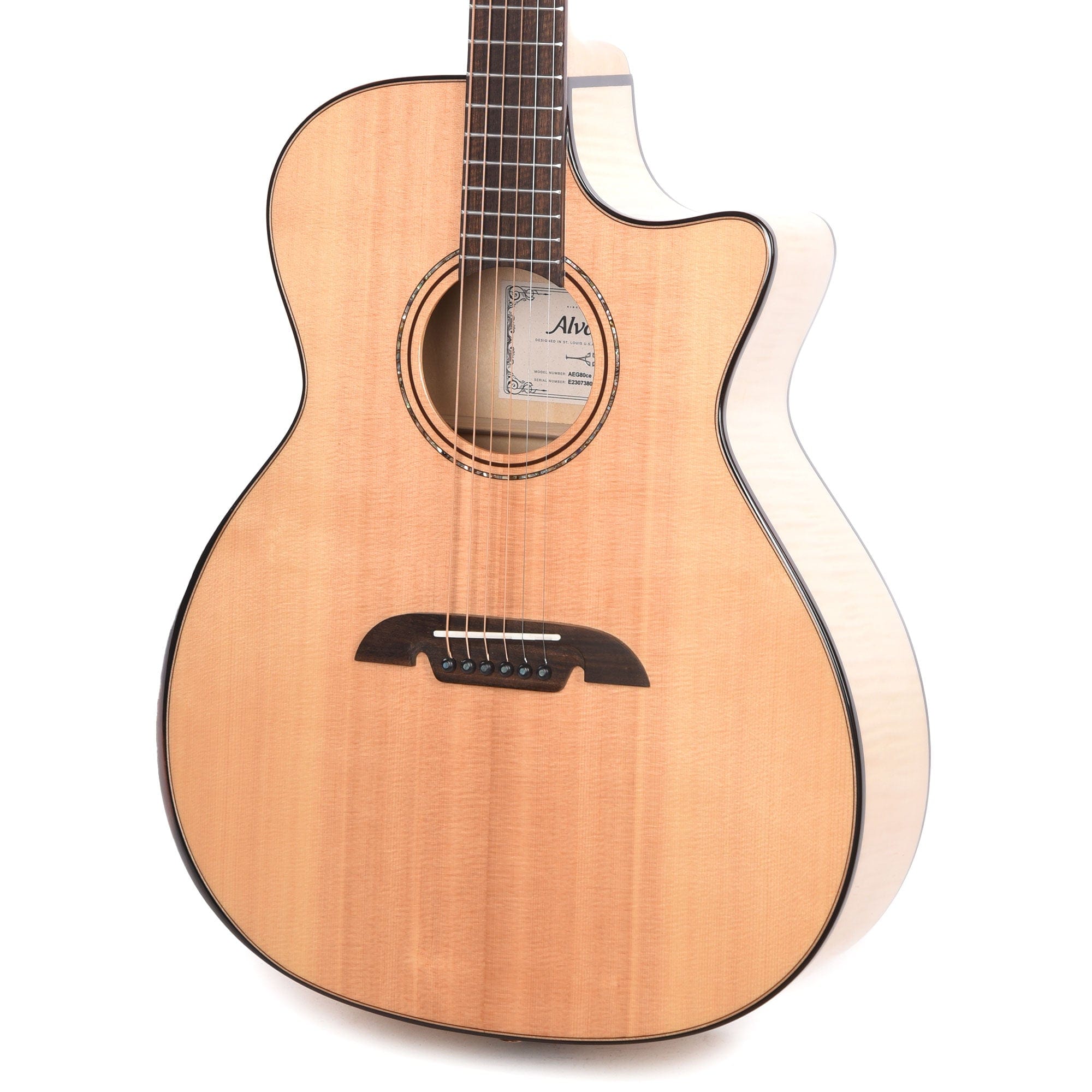 Alvarez AEG80ce Artist Elite Grand Auditorium Solid AA Sitka Spruce/Flame Maple Natural w/Armrest Acoustic Guitars / OM and Auditorium
