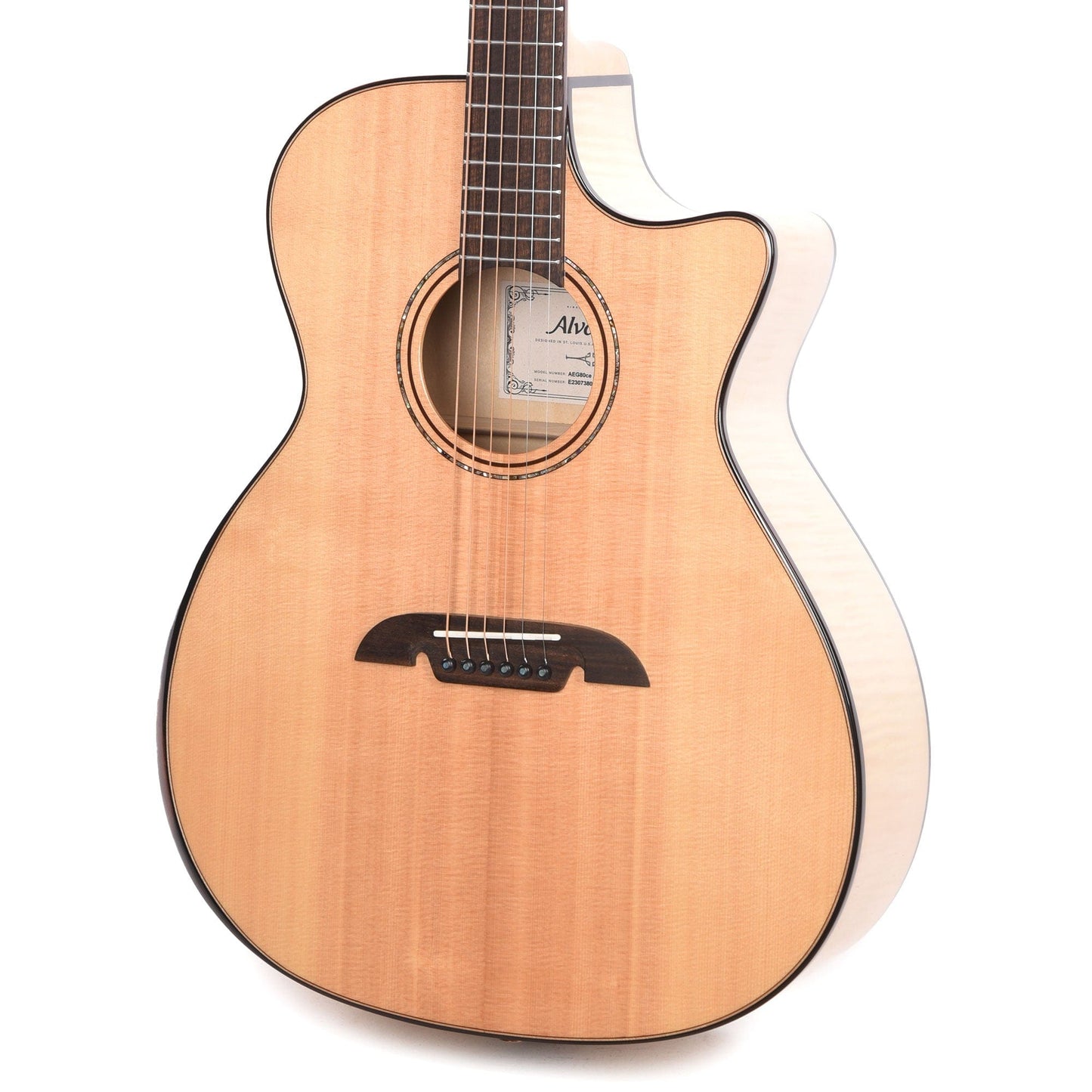 Alvarez AEG80ce Artist Elite Grand Auditorium Solid AA Sitka Spruce/Flame Maple Natural w/Armrest Acoustic Guitars / OM and Auditorium