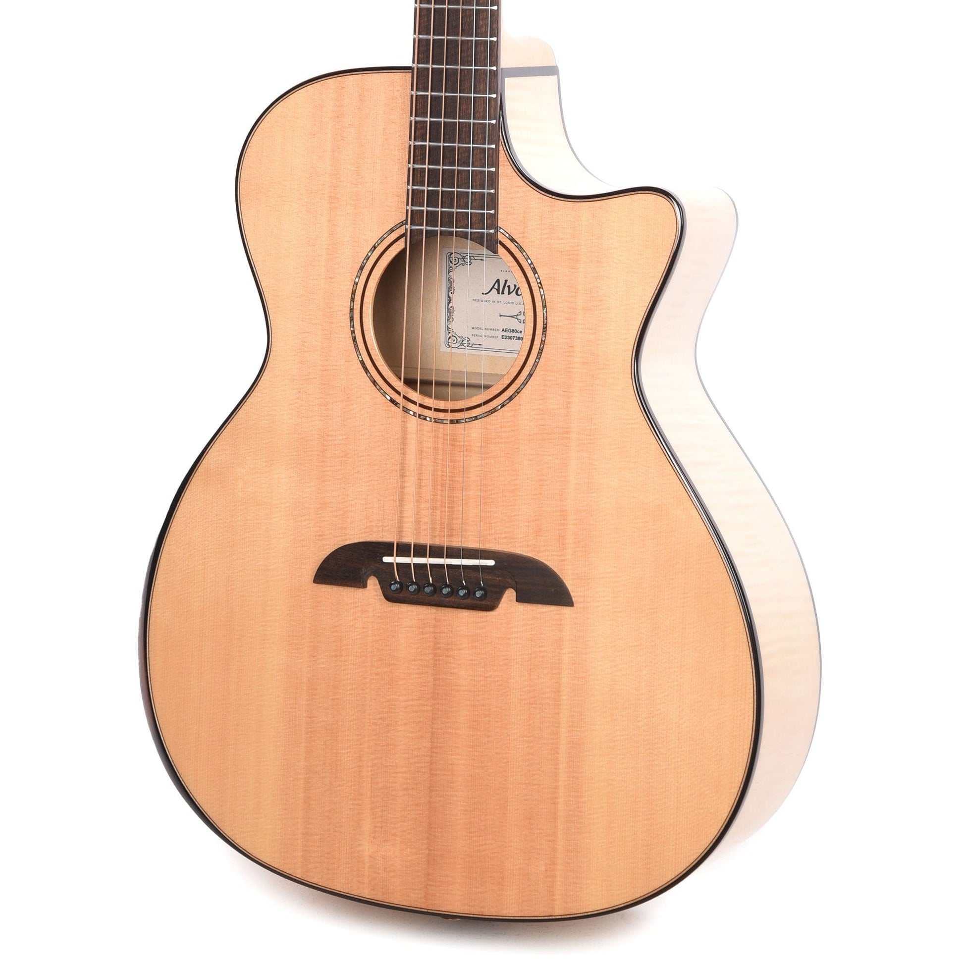 Alvarez AEG80ce Artist Elite Grand Auditorium Solid AA Sitka Spruce/Flame Maple Natural w/Armrest Acoustic Guitars / OM and Auditorium