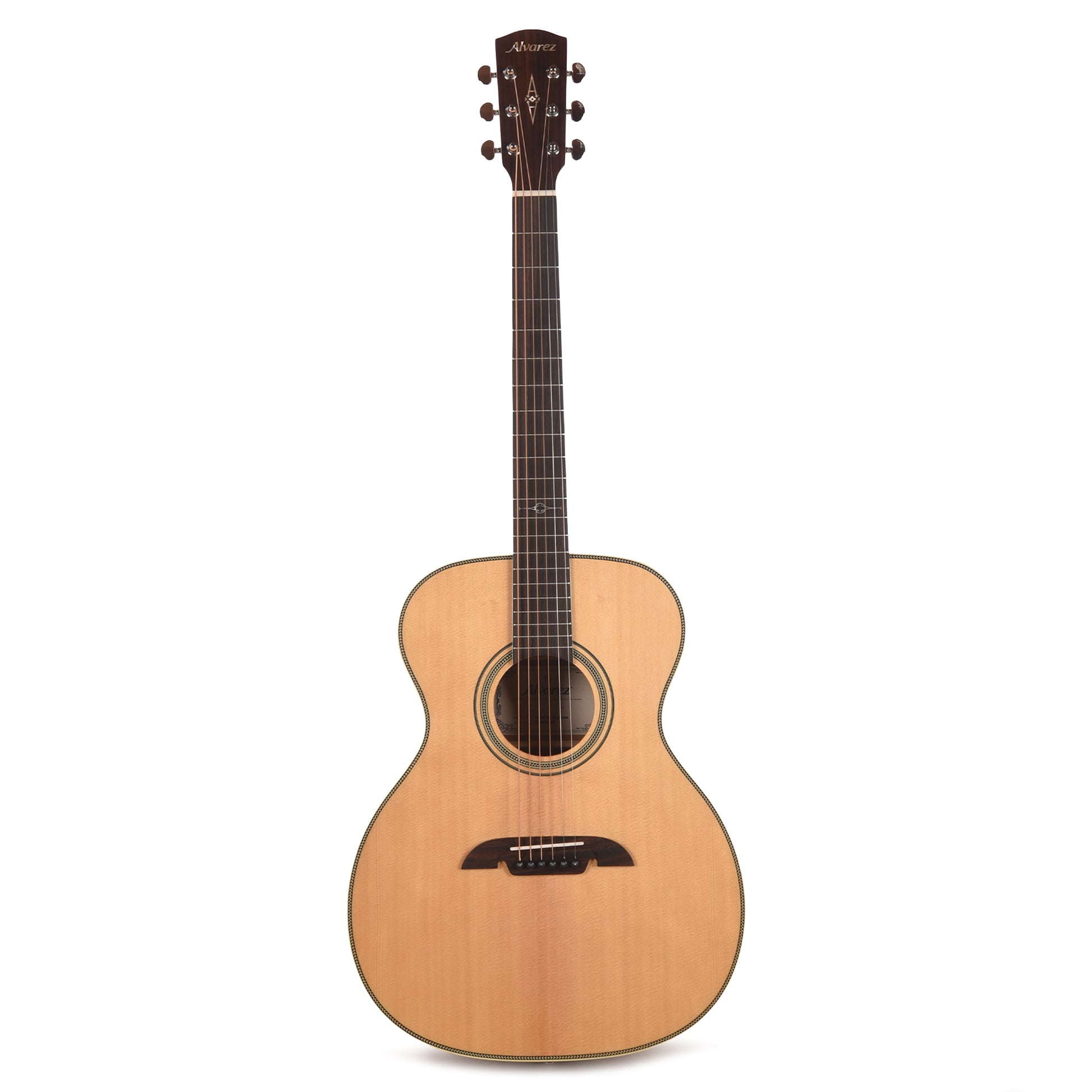 Alvarez AF60 Herringbone Folk/OM Acoustic Guitar Natural Acoustic Guitars / OM and Auditorium