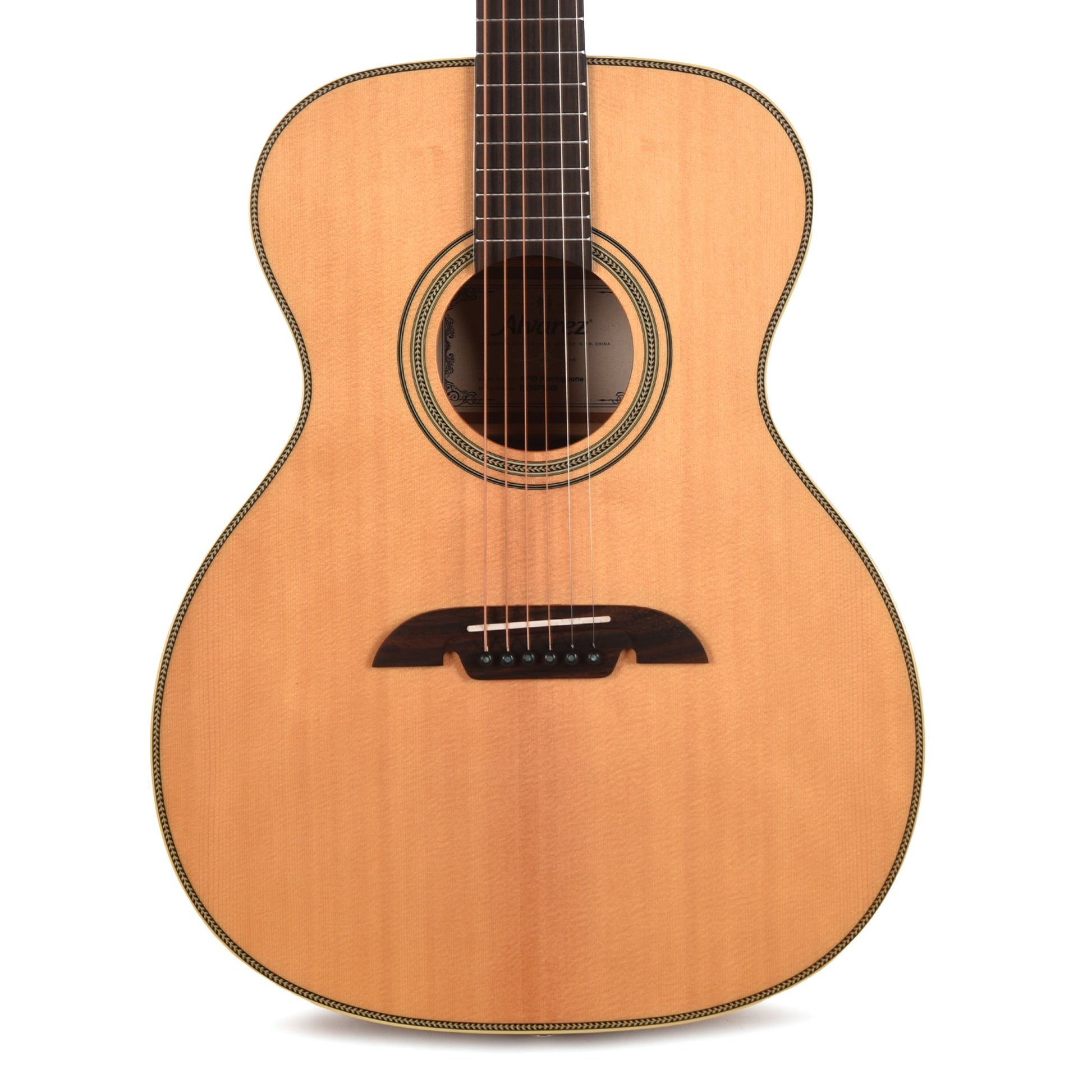Alvarez AF60 Herringbone Folk/OM Acoustic Guitar Natural Acoustic Guitars / OM and Auditorium
