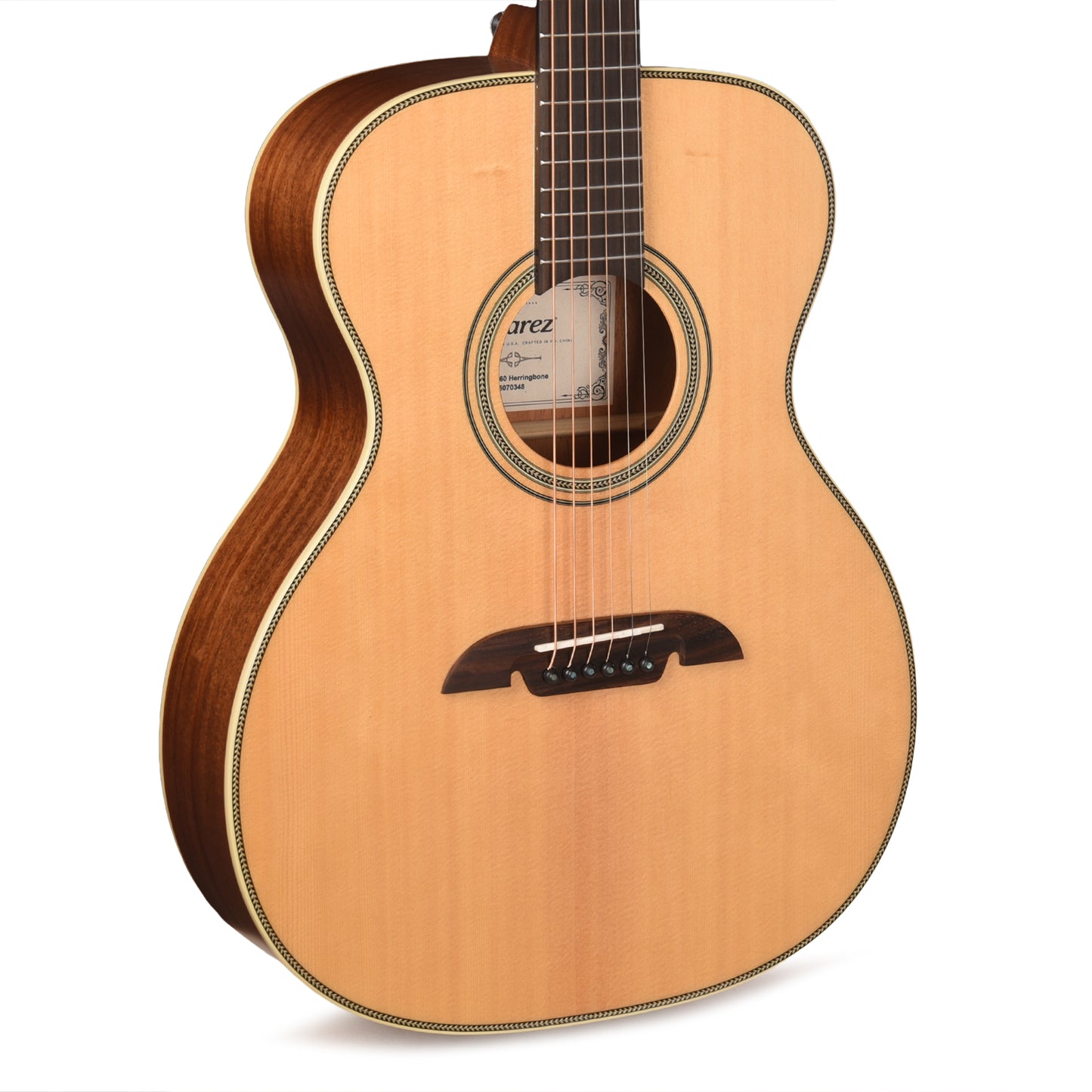 Alvarez AF60 Herringbone Folk/OM Acoustic Guitar Natural Acoustic Guitars / OM and Auditorium