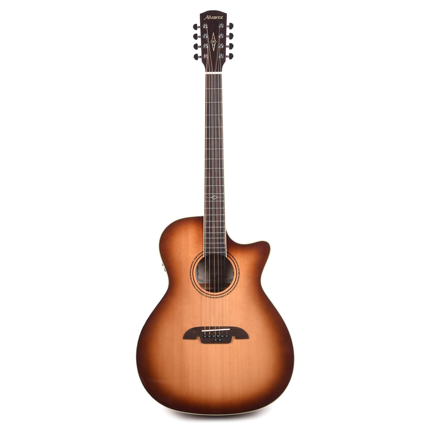 Alvarez AG60ce Artist 8-String Grand Auditorium Solid A+ Sitka Spruce/African Mahogany Shadowburst Acoustic Guitars / OM and Auditorium