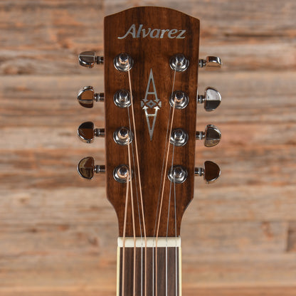 Alvarez AG60ce Artist 8-String Grand Auditorium Solid A+ Sitka Spruce/African Mahogany Shadowburst Acoustic Guitars / OM and Auditorium