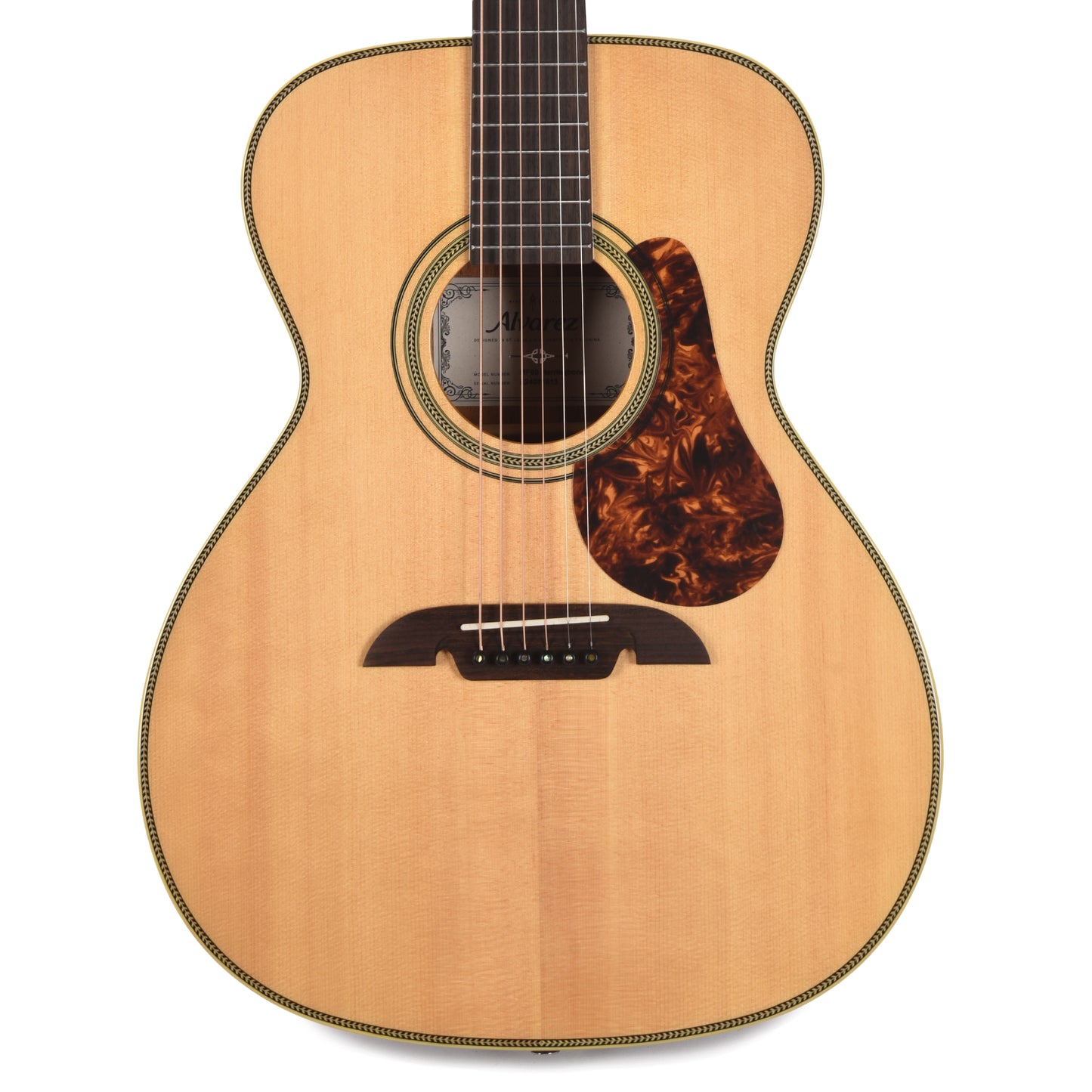 Alvarez MF60 Masterworks Folk/OM Solid AAA Sitka Spruce/Solid African Mahogany Natural w/Herringbone Acoustic Guitars / OM and Auditorium