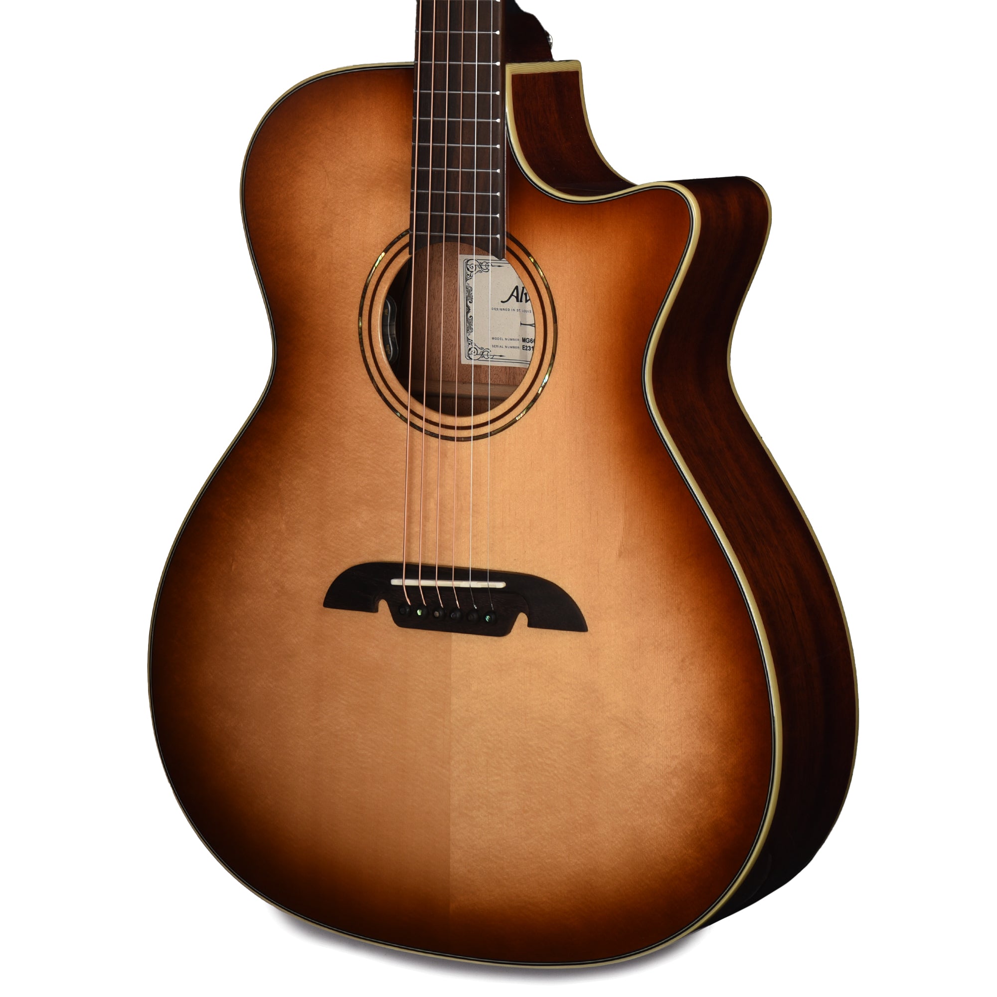 Alvarez MG60ce Masterworks Grand Auditorium Solid AAA Sitka Spruce/Solid African Mahogany Shadowburst Acoustic Guitars / OM and Auditorium