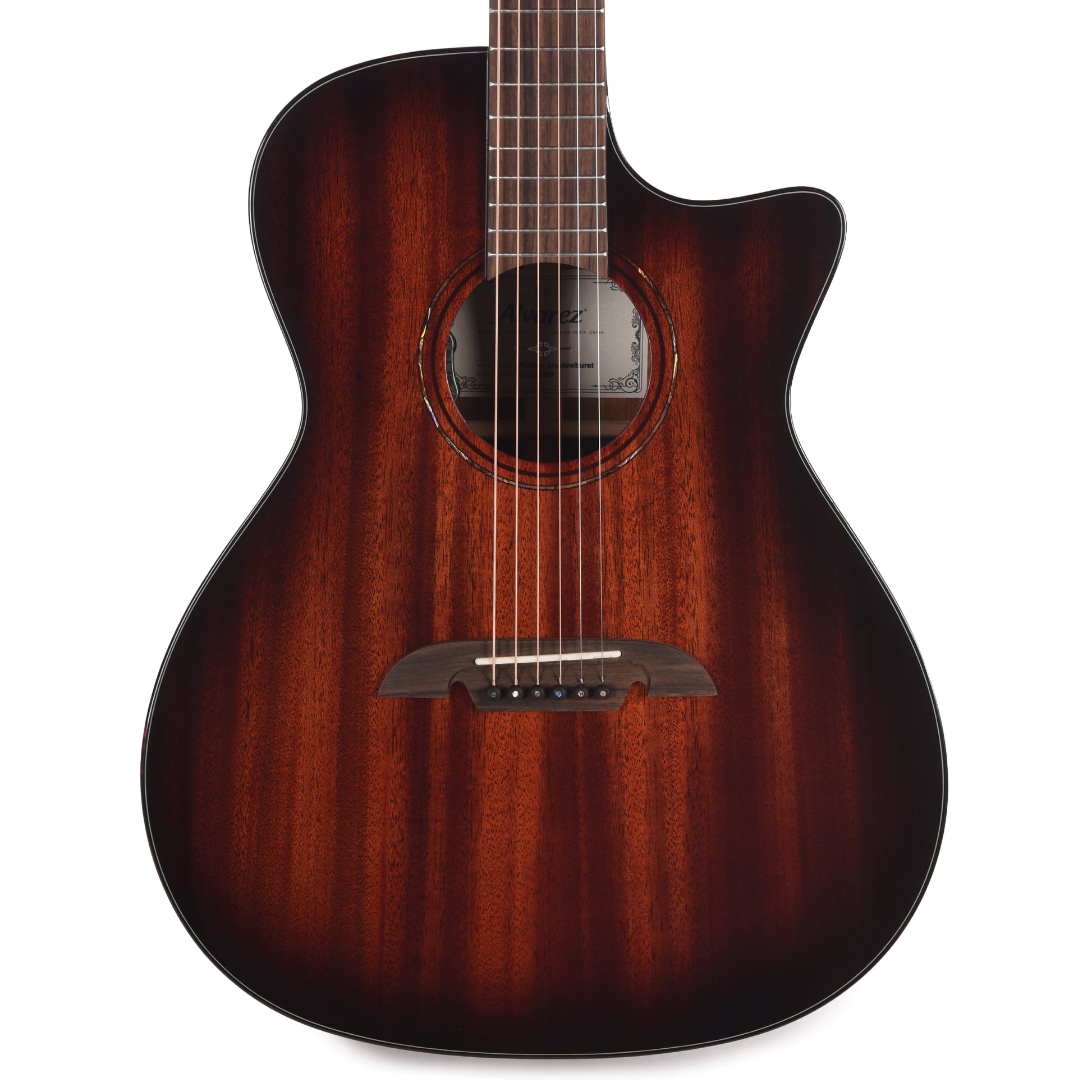 Alvarez MG66ce Masterworks Grand Auditorium Solid African Mahogany/Solid African Mahogany Shadowburst Acoustic Guitars / OM and Auditorium