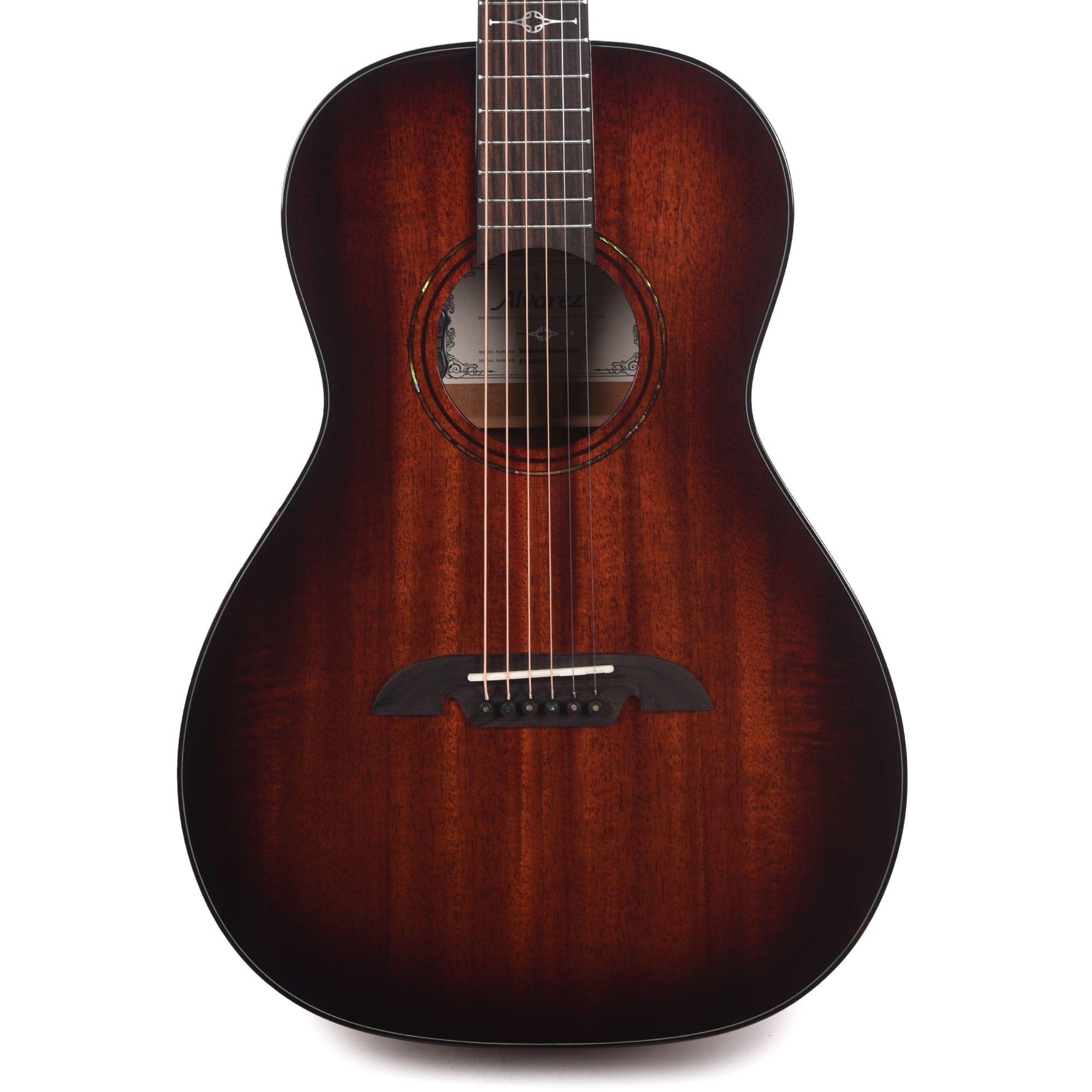 Alvarez MP66e Masterworks Parlor Solid African Mahogany/Solid African Mahogany Shadowburst Acoustic Guitars / Parlor