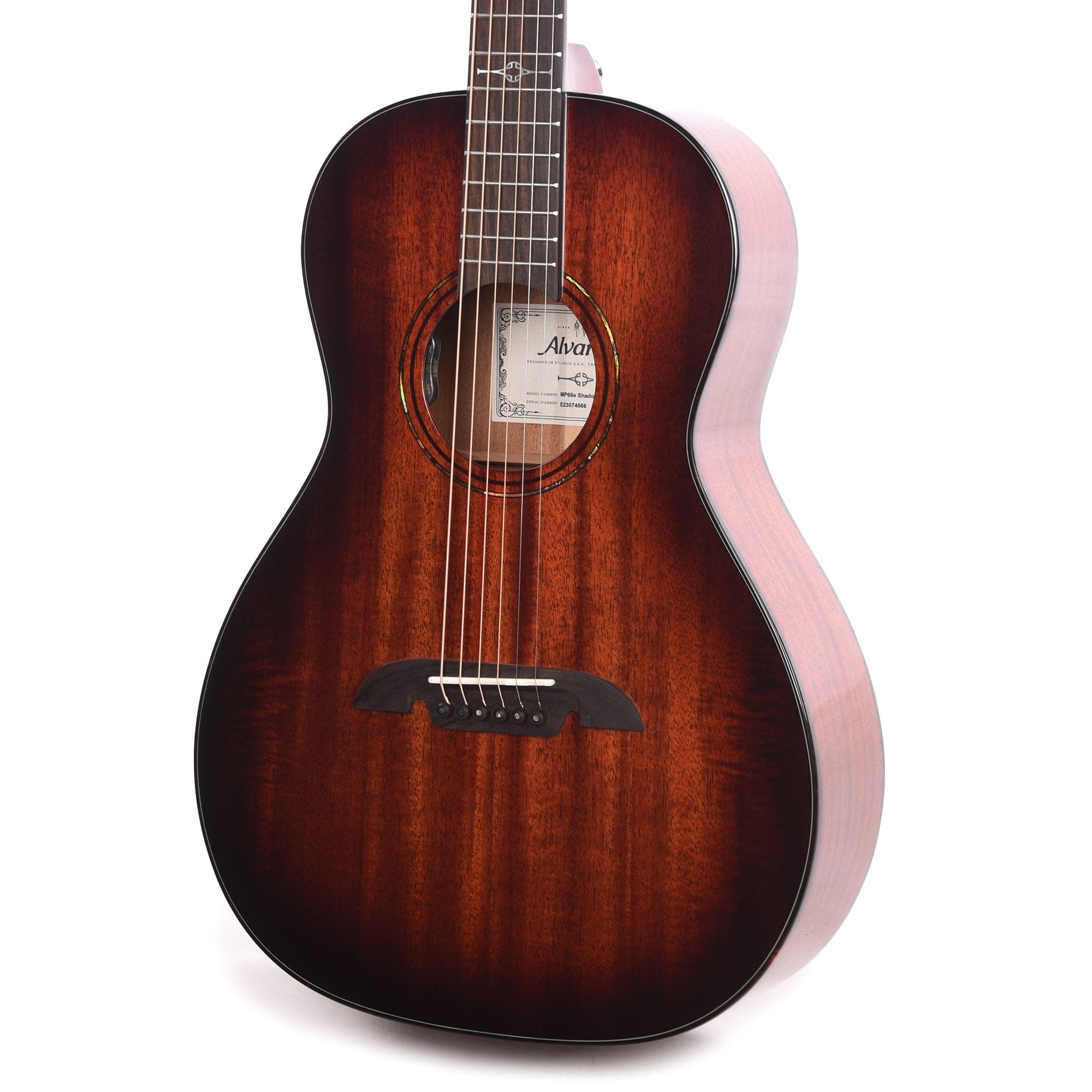 Alvarez MP66e Masterworks Parlor Solid African Mahogany/Solid African Mahogany Shadowburst Acoustic Guitars / Parlor