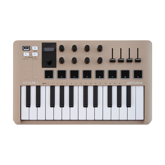Arturia MiniLAB 3 MIDI Keyboard & Pad Controller Champagne Effects and Pedals / Controllers, Volume and Expression