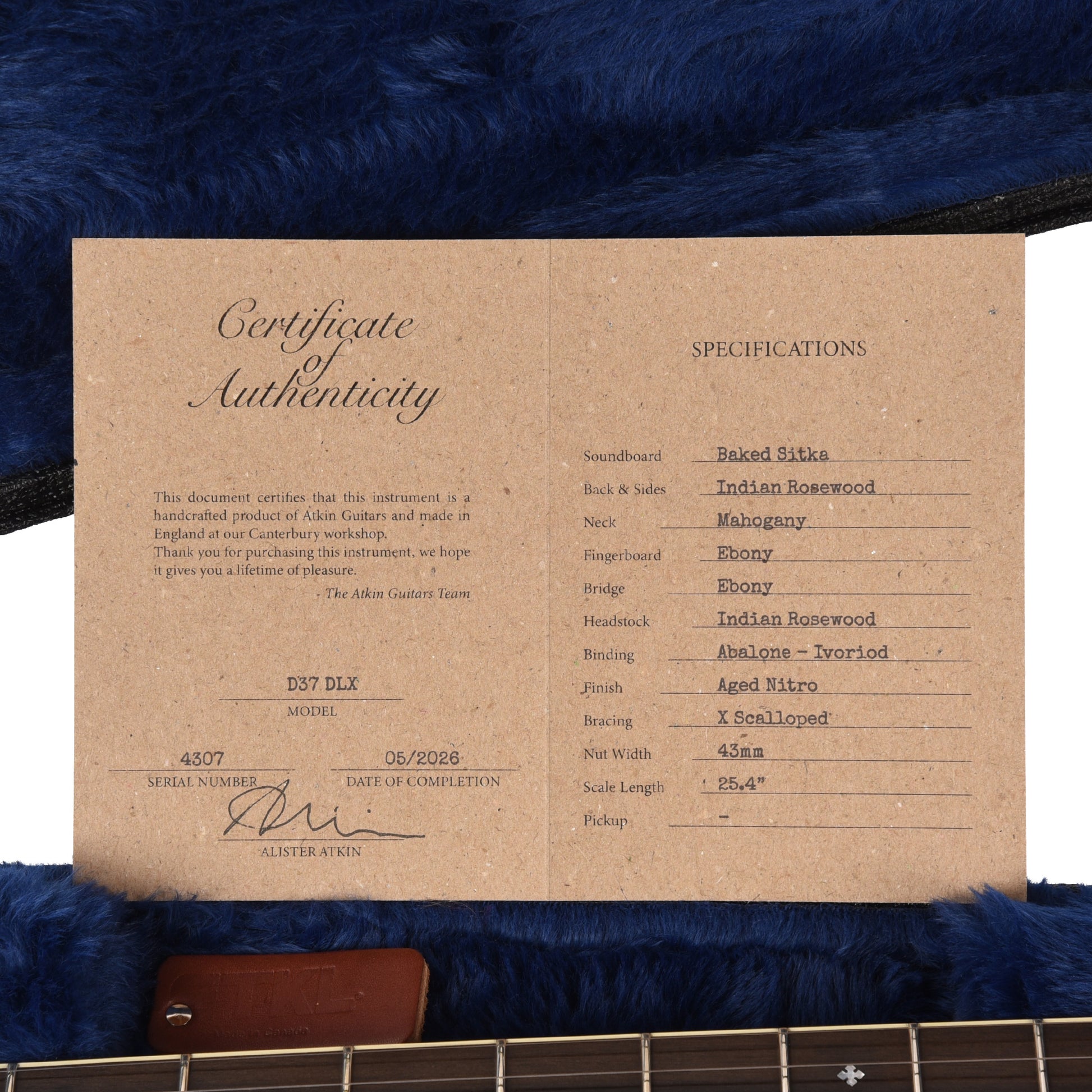 Atkin D37 Deluxe Baked Sitka/Rosewood Aged Natural Acoustic Guitars