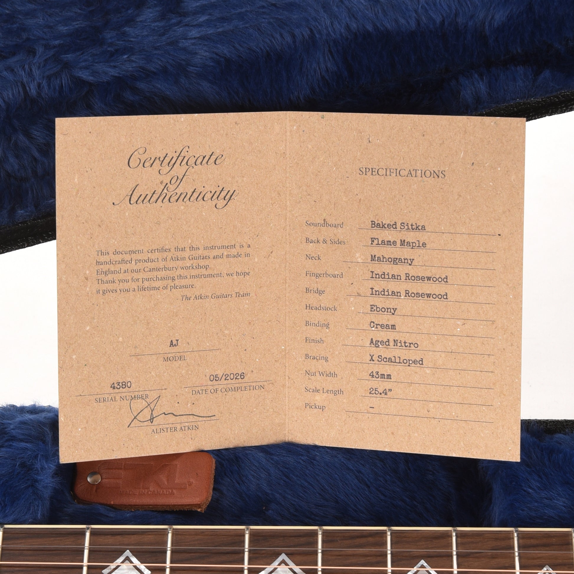 Atkin The AJ "Hops Guard" Baked Sitka Spruce/AAA Flamed Maple Black Top Acoustic Guitars