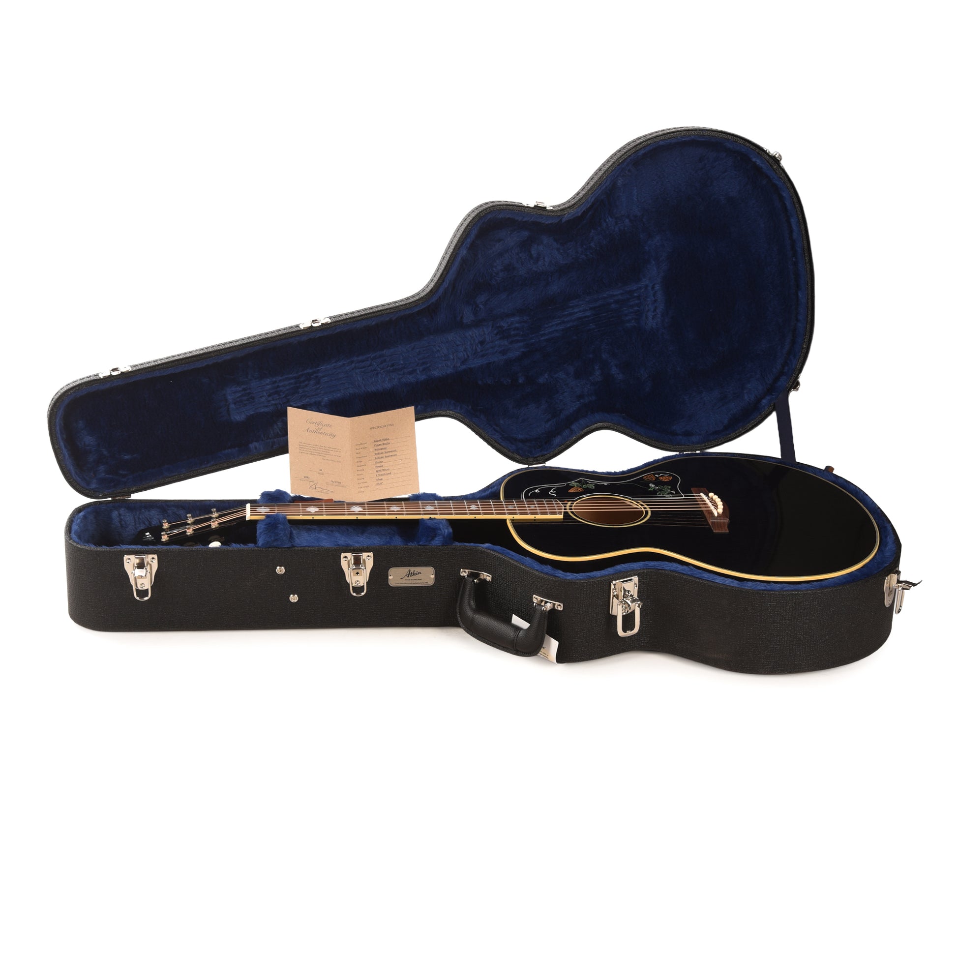 Atkin The AJ "Hops Guard" Baked Sitka Spruce/AAA Flamed Maple Black Top Acoustic Guitars