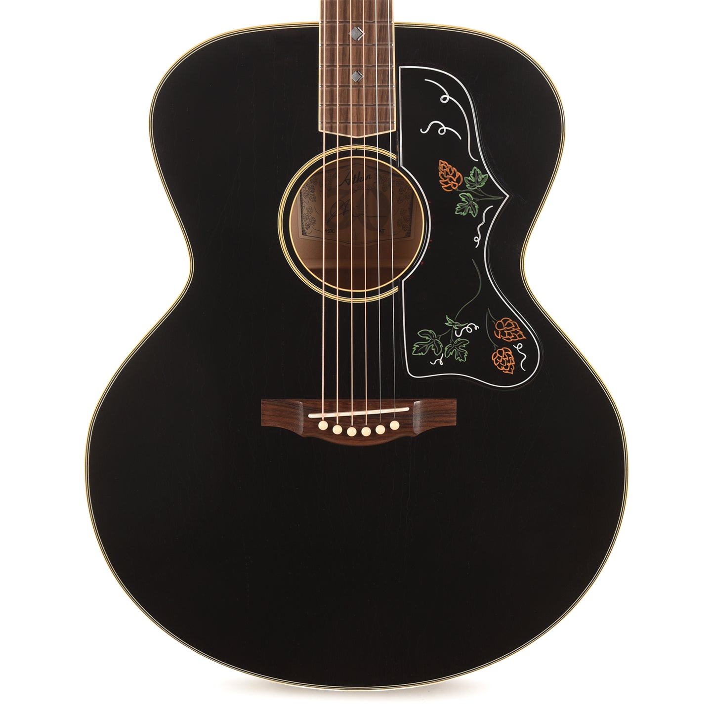 Atkin The AJ "Hops Guard" Baked Sitka Spruce/AAA Flamed Maple Black Top Acoustic Guitars