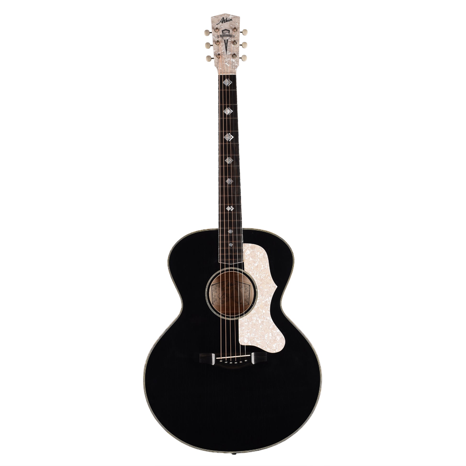 Atkin The ASJ Black Pearl Baked Sitka Spruce/Maple Aged Black Acoustic Guitars