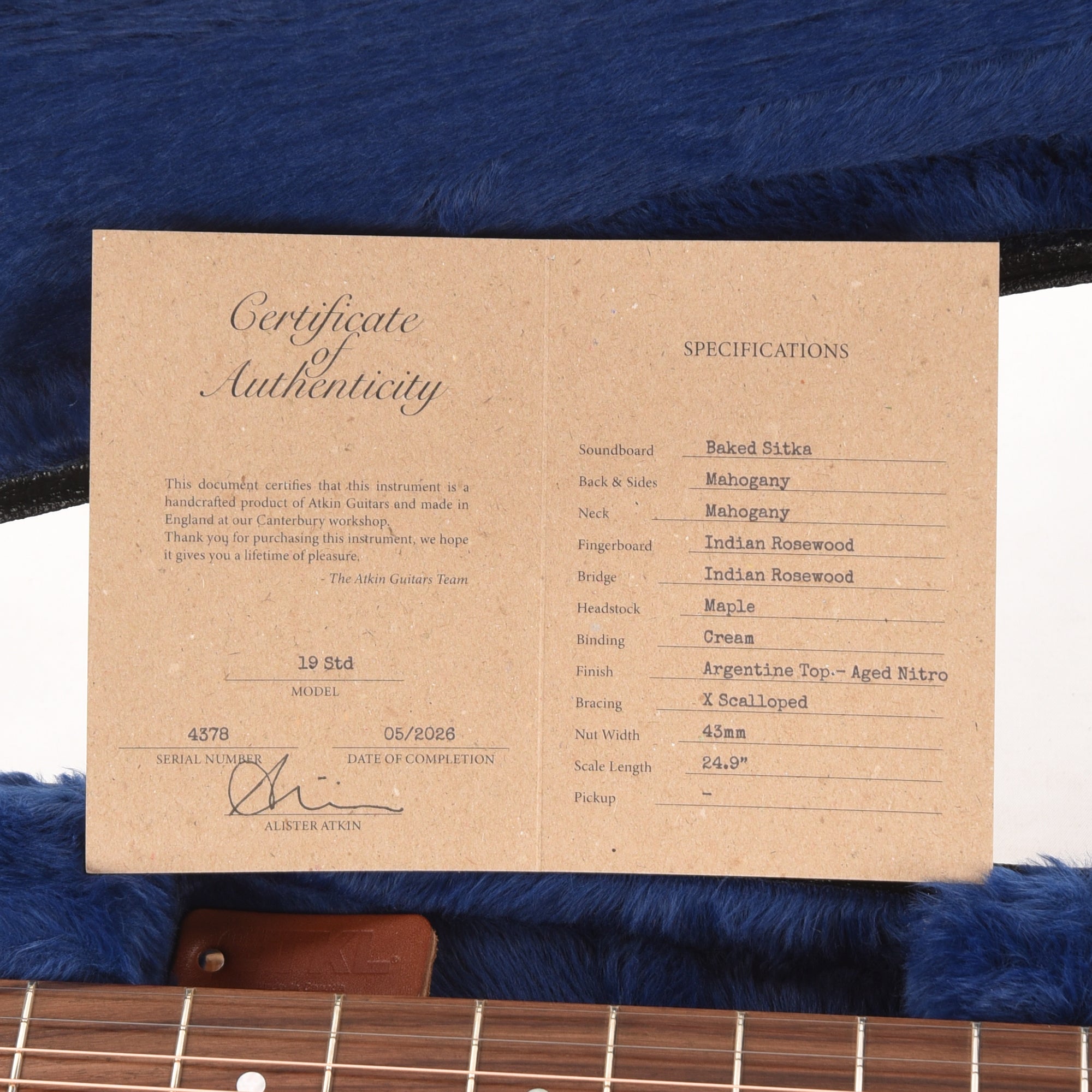 Atkin The Nineteen Baked Sitka Spruce/Mahogany Aged Argentine Grey Acoustic Guitars