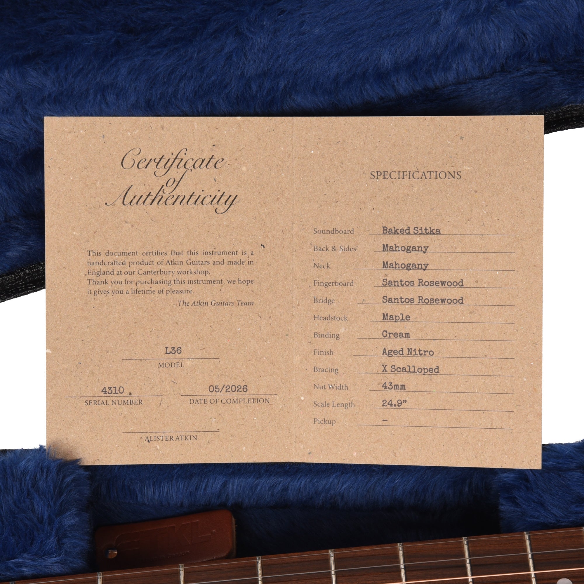Atkin The Thirty Six Baked Sitka/Mahogany Aged Sunburst Acoustic Guitars