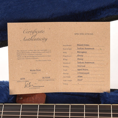 Atkin The White Rice Baked Sitka Spruce/East Indian Rosewood Aged Natural Acoustic Guitars