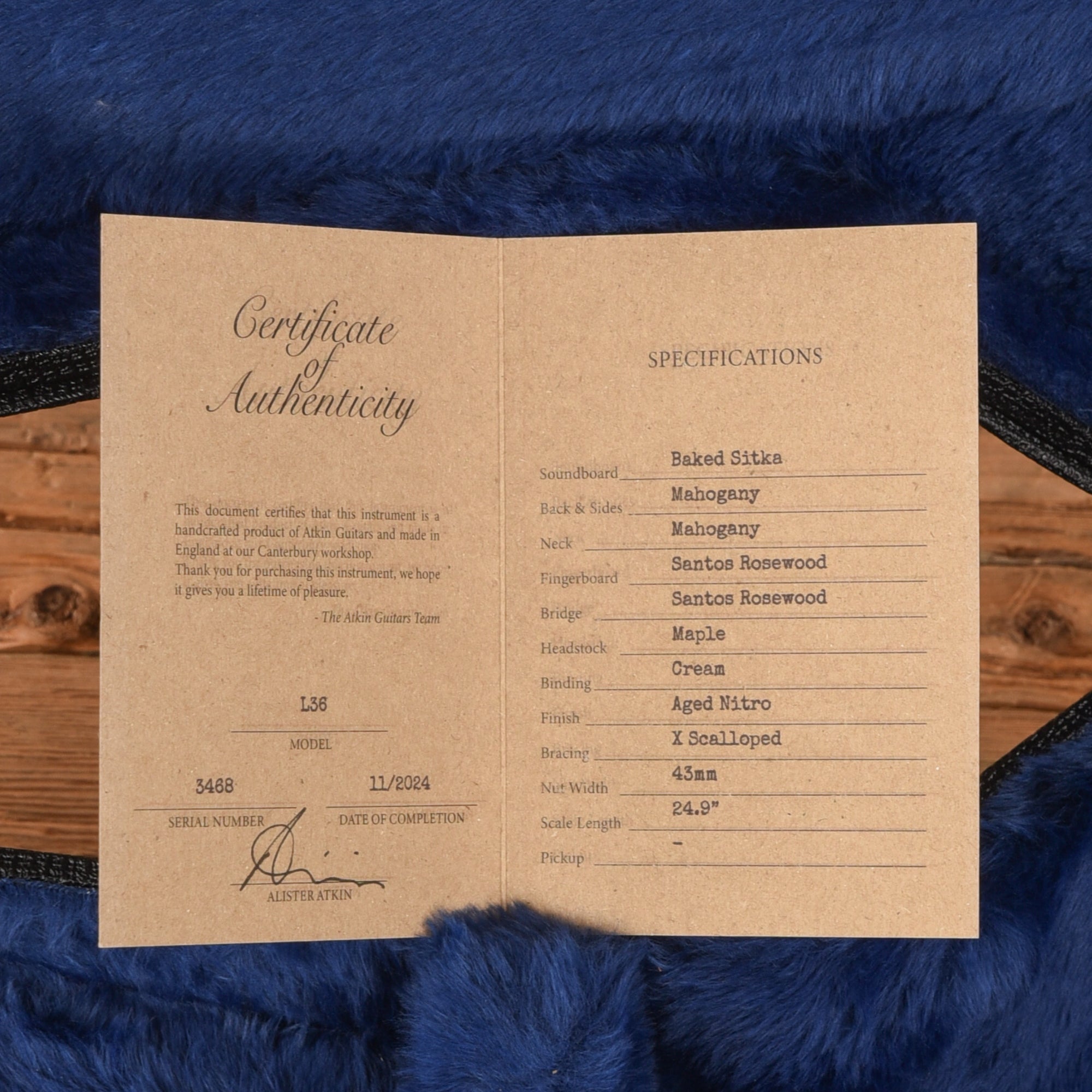 Atkin L-36 Aged Sunburst Acoustic Guitars / Concert