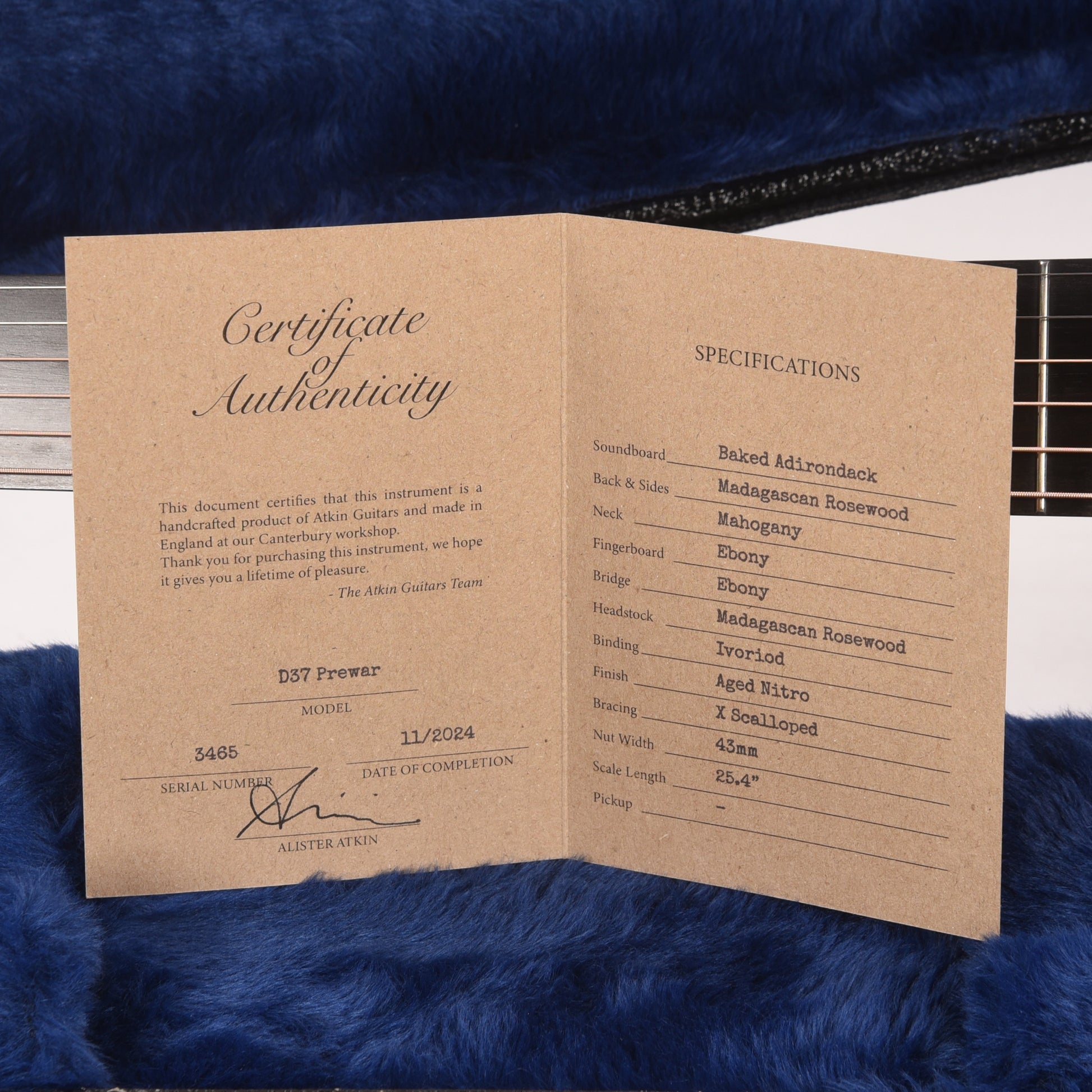 Atkin D37 Pre-War Baked Adirondack/Rosewood Natural Aged Natural Acoustic Guitars / Dreadnought
