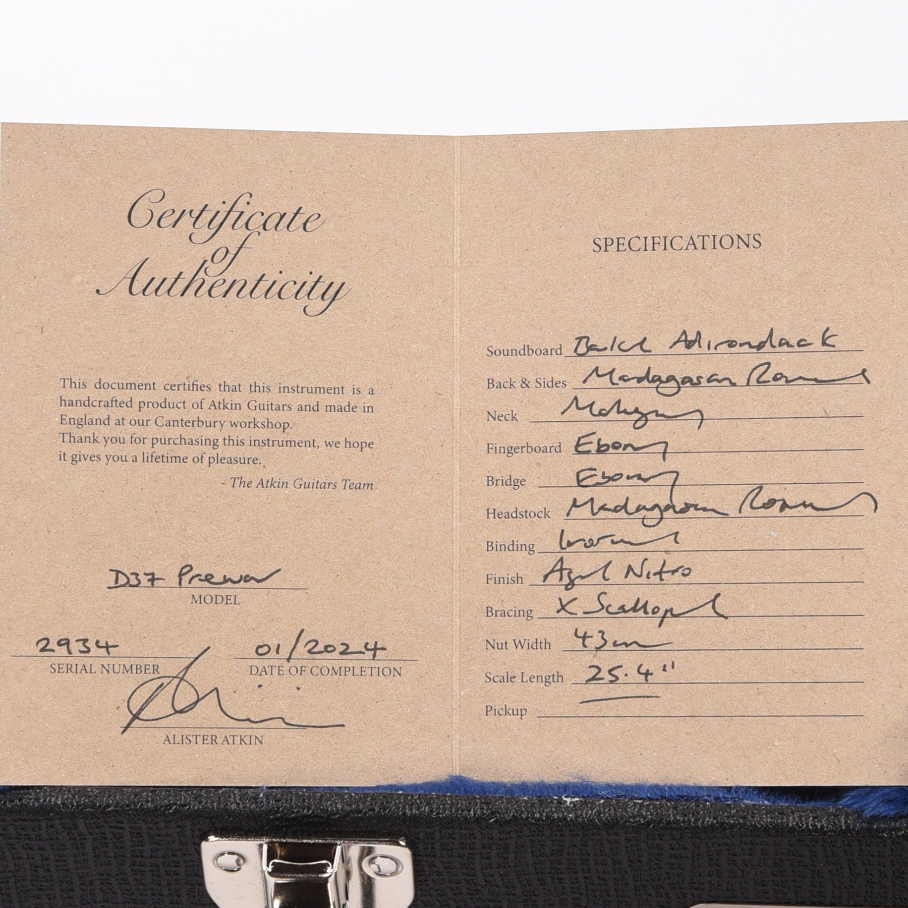 Atkin D37 Pre-War Baked Adirondack/Rosewood Natural Aged Natural Acoustic Guitars / Dreadnought