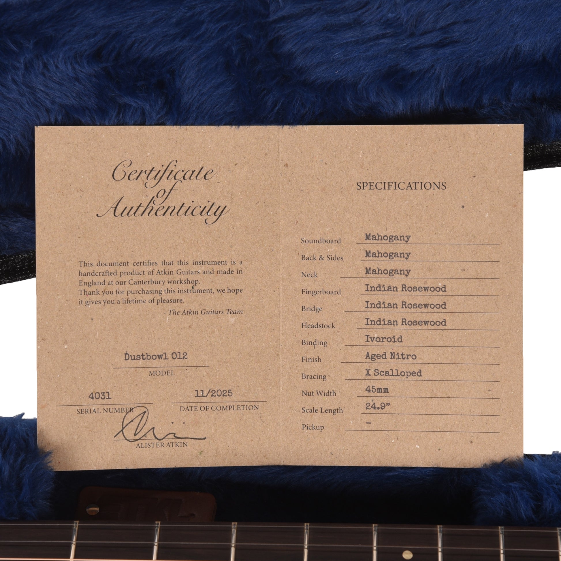 Atkin Dust Bowl 0 12-Fret Mahogany Sunburst w/Herringbone Trim Acoustic Guitars / Dreadnought