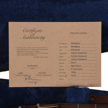 Atkin Dust Bowl Dreadnought Mahogany Aged Natural Acoustic Guitars / Dreadnought