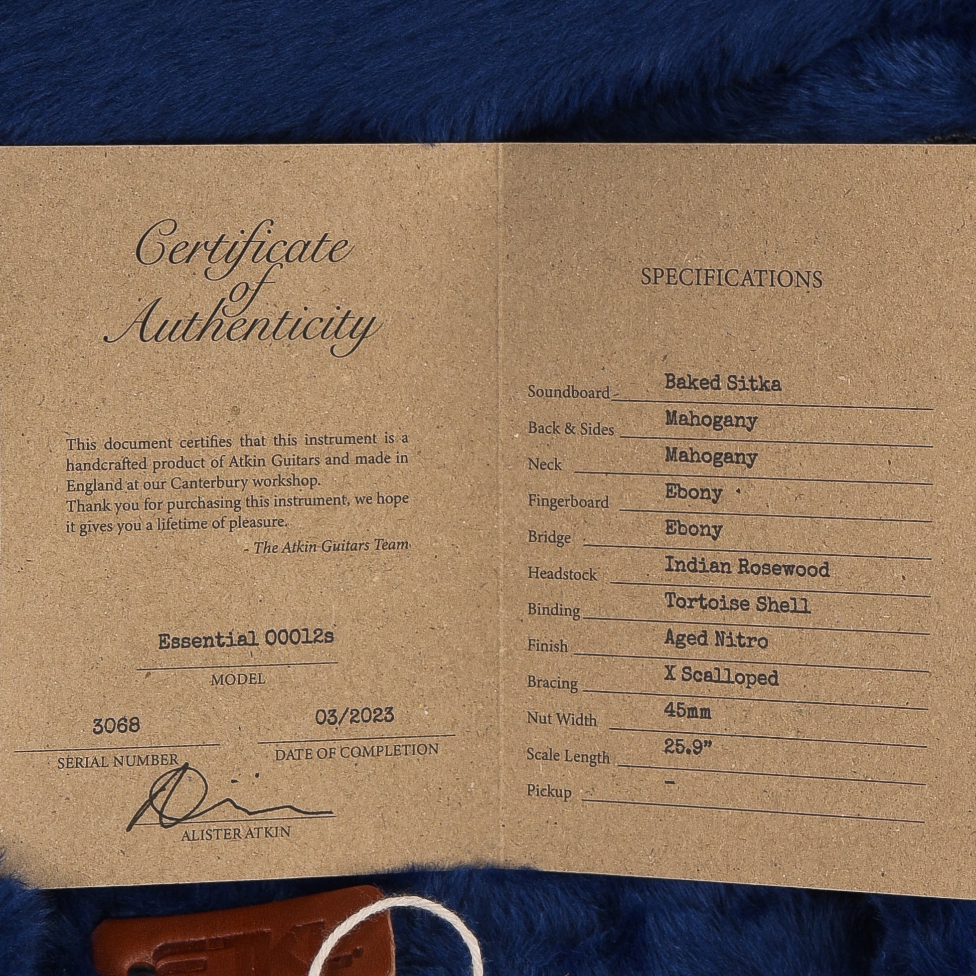 Atkin E-000S Natural 2023 Acoustic Guitars / Dreadnought