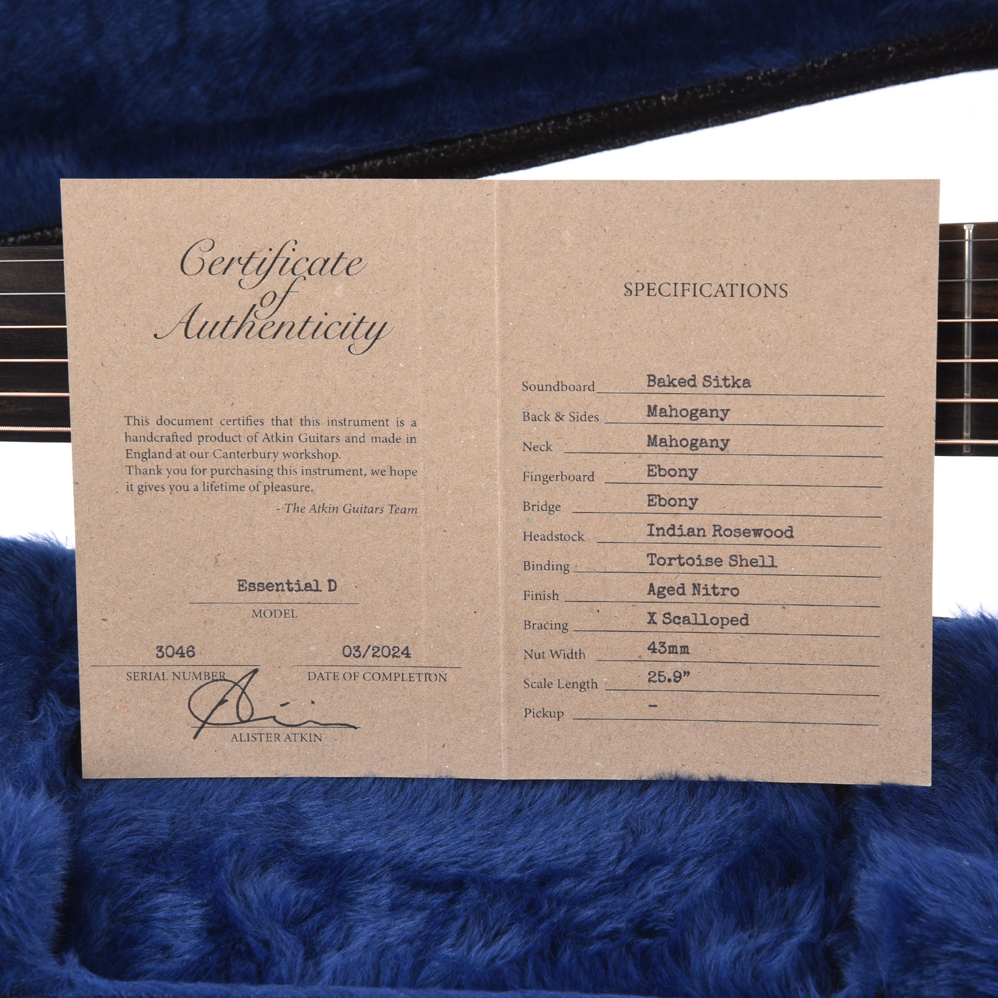 Atkin Essential D Baked Sitka/Mahogany Aged Natural Acoustic Guitars / Dreadnought
