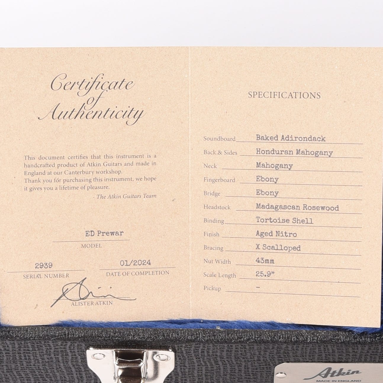 Atkin Essential D Pre-War Baked Adirondack/Mahogany Aged Natural Acoustic Guitars / Dreadnought