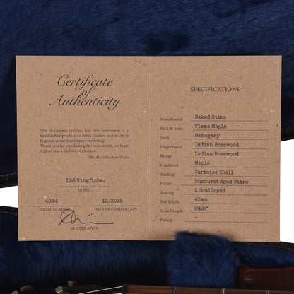 Atkin Kingfisher The Thirty Six Baked Sitka/Maple Aged Sunburst Acoustic Guitars / Dreadnought