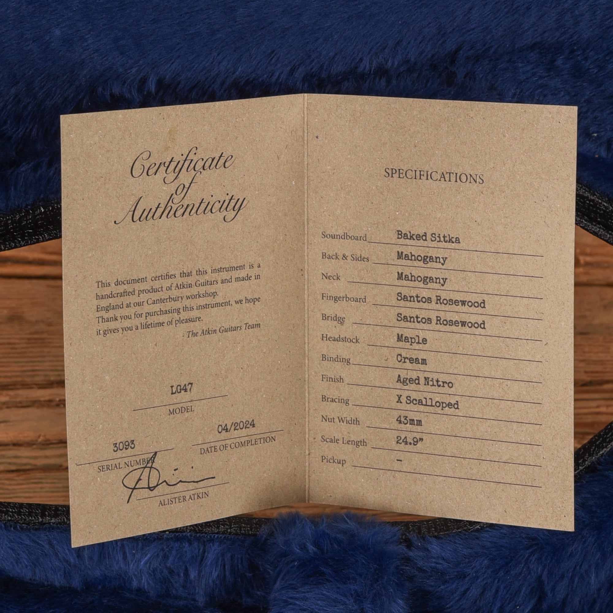 Atkin The Forty Seven Aged Baked Sitka/Mahogany Sunburst Acoustic Guitars / Dreadnought