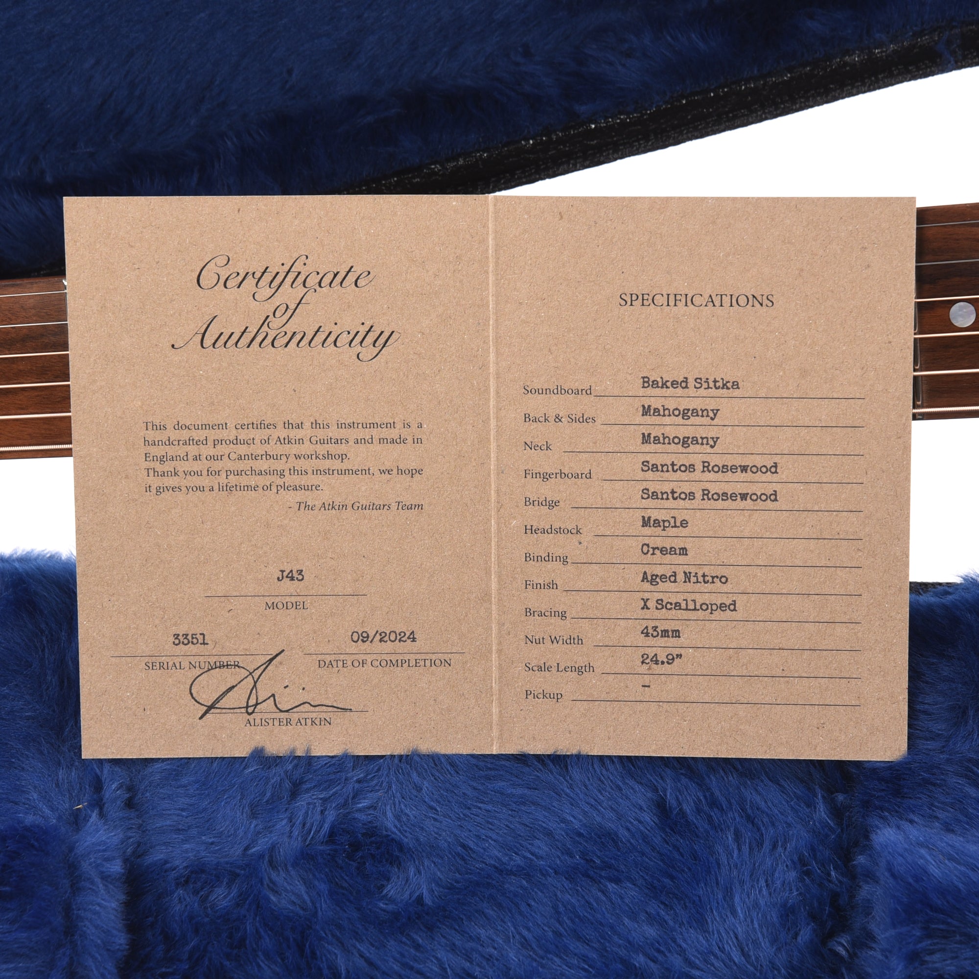Atkin The Forty Three Baked Sitka/Mahogany Aged Sunburst Acoustic Guitars / Dreadnought
